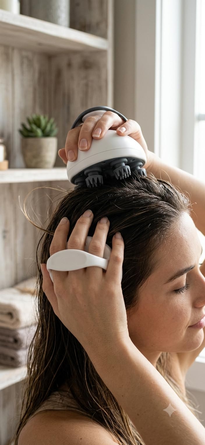 Scalp Massager, Head Massager Scalp with Tangle-Resistant Design, Portable Head Massager, Hair Massagers with 12 Massage Heads, 3 Modes, Mothers Day Gifts, Father Day Gifts for Mom, Dad customer photo 2