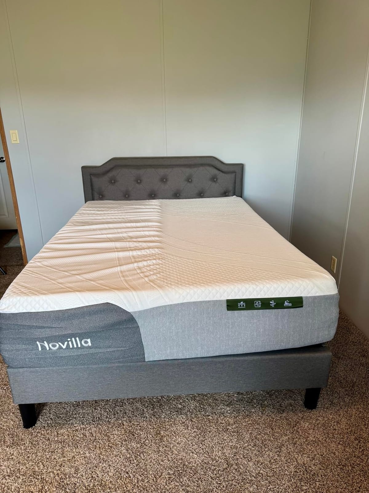 Novilla Bliss Cooling Queen Size Mattress, 12 Inch Gel-Infused Memory Foam | Mattress Queen Size in a Box with Cool-Touch Nylon Cover, Pressure Relief & Body Support with CertiPUR-US Certified Foam customer photo 1