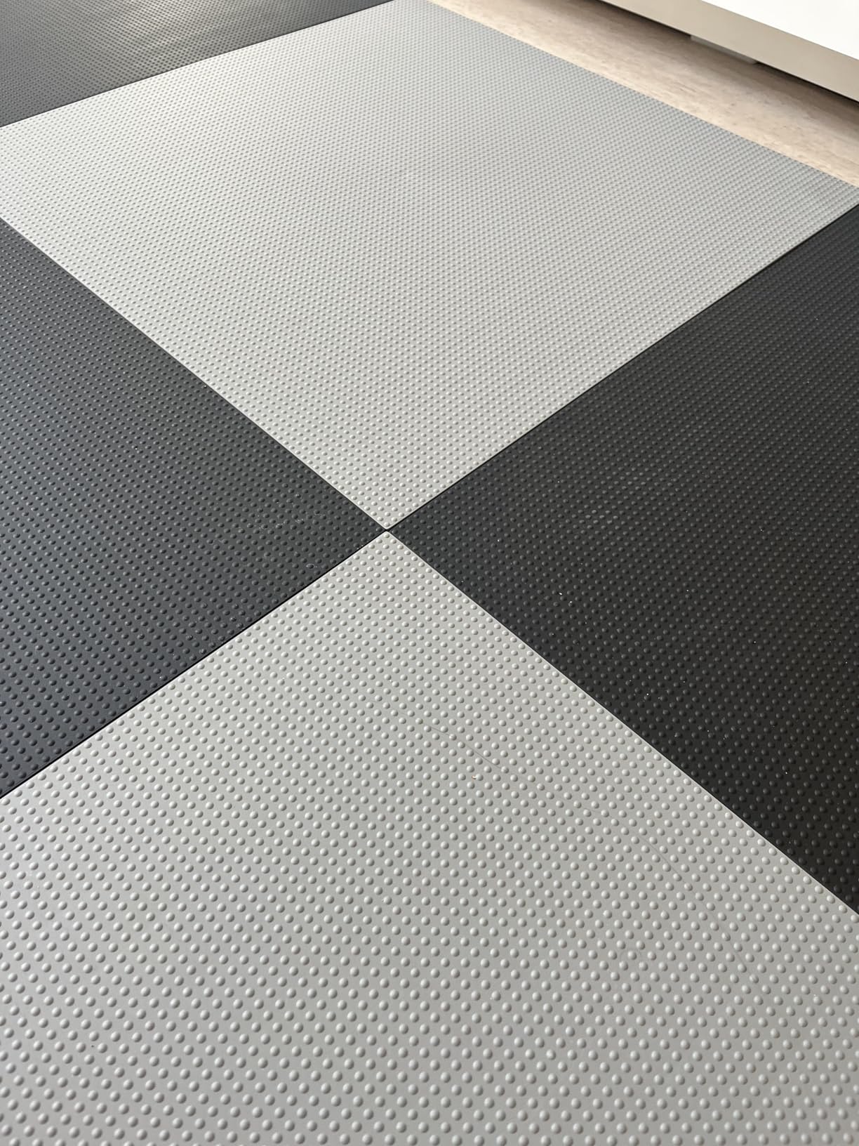 Baselayer Performance Series Interlocking Floor Tiles - Durable 1/2 in TPE (Rubber Like, NOT Foam, no Odor) - Gym Flooring for Weights & Heavy Equipment - Black, 15 SqFt (6 Pack) - Made in USA customer photo 1