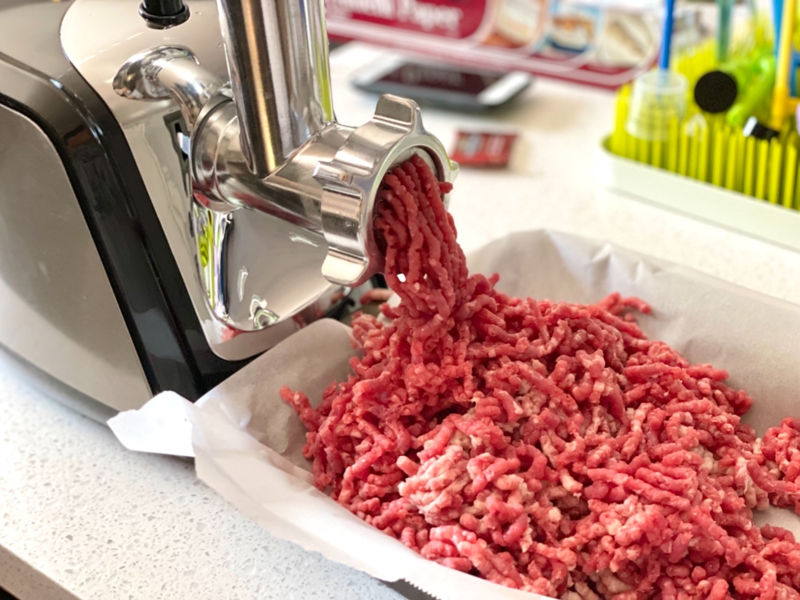 AAOBOSI 3-IN-1 Electric Meat Grinder, 3000W Max Sausage & Kibbe Maker | Non-Clogging with Auto-Reverse for Jam-Free Grinding, Easy Accessory Storage, Copper Motor, 5 lbs/min Fast Meal Prep customer photo 2