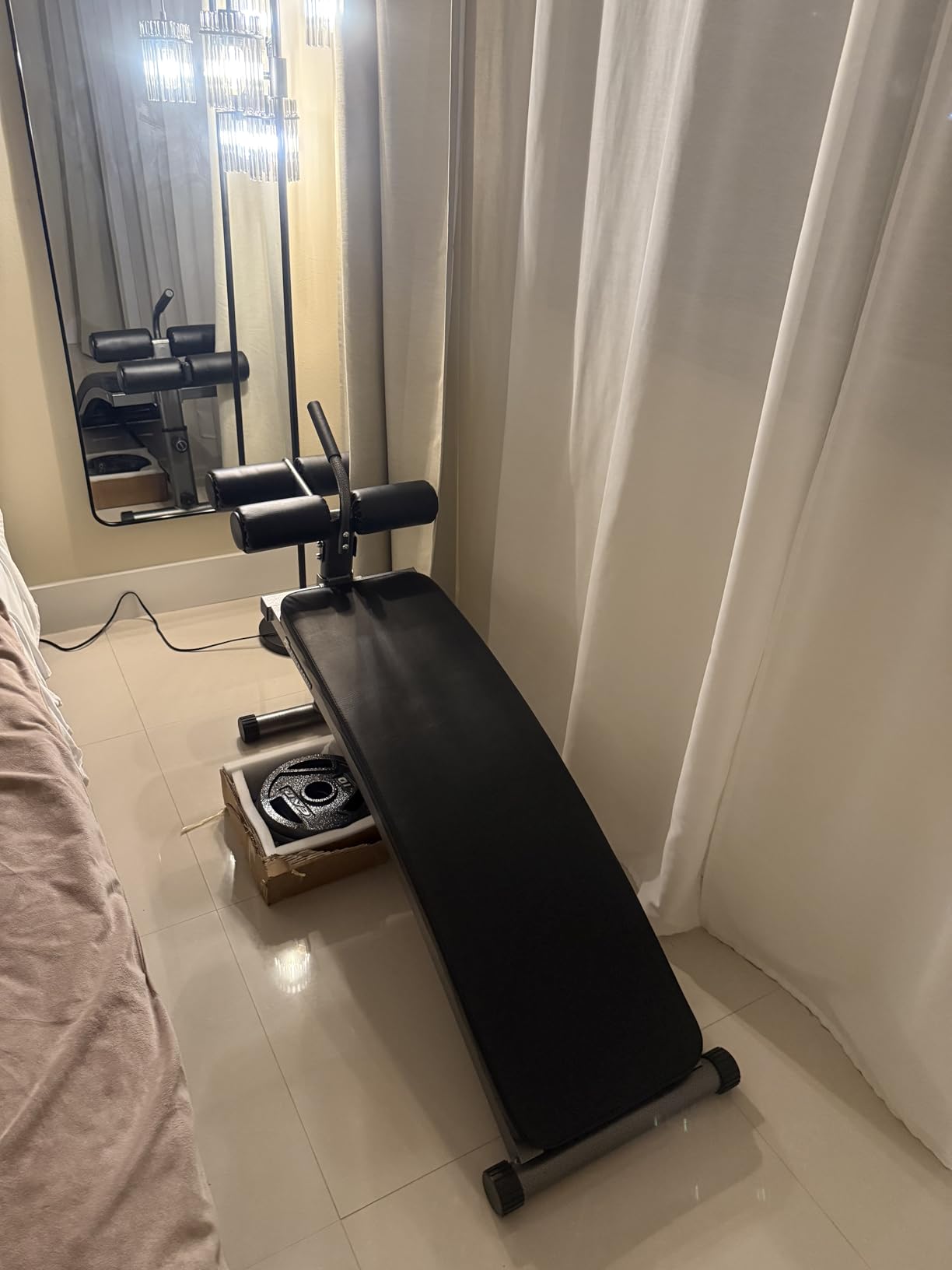 Finer Form Adjustable Sit Up Ab Bench & Decline Weight Bench for Home Gym | Extra Long Backrest, 660 lb Capacity, High-Density Padding, Non-Slip Feet, Secure Locking Pin customer photo 2