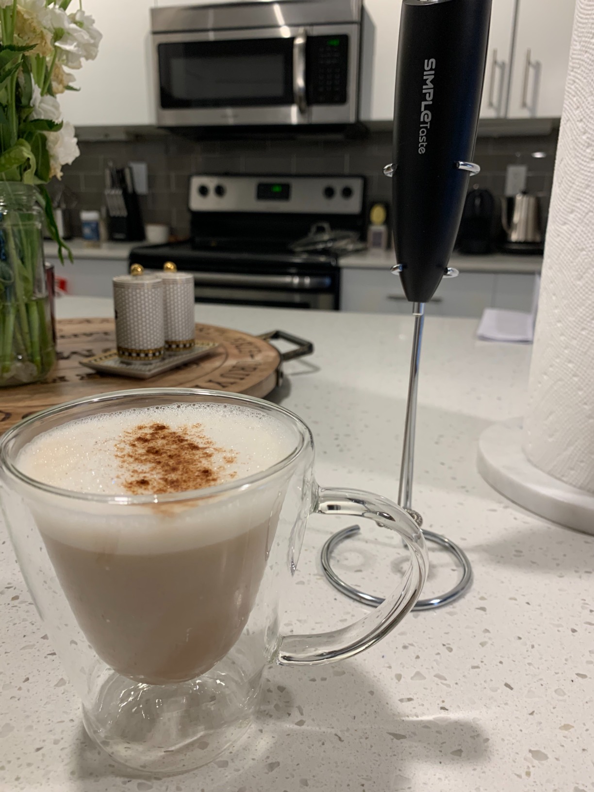 SIMPLETASTE Milk Frother, 4-in-1 Electric Automatic Milk Steamer, Dark Blue | Warm and Cold Foam Maker customer photo 1