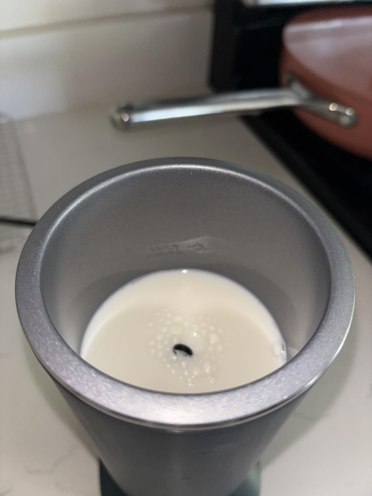 SIMPLETASTE Milk Frother, 4-in-1 Electric Automatic Milk Steamer, Dark Blue | Warm and Cold Foam Maker customer photo 2