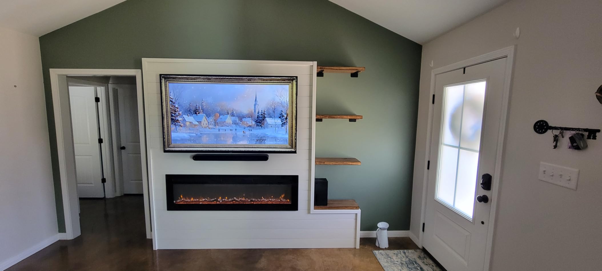 EUHOMY 60 Inch Electric Fireplace Recessed Wall Mounted with Remote Control, Fireplace Heater with Adjustable Flame Color, Linear Fireplace with Timer customer photo 1