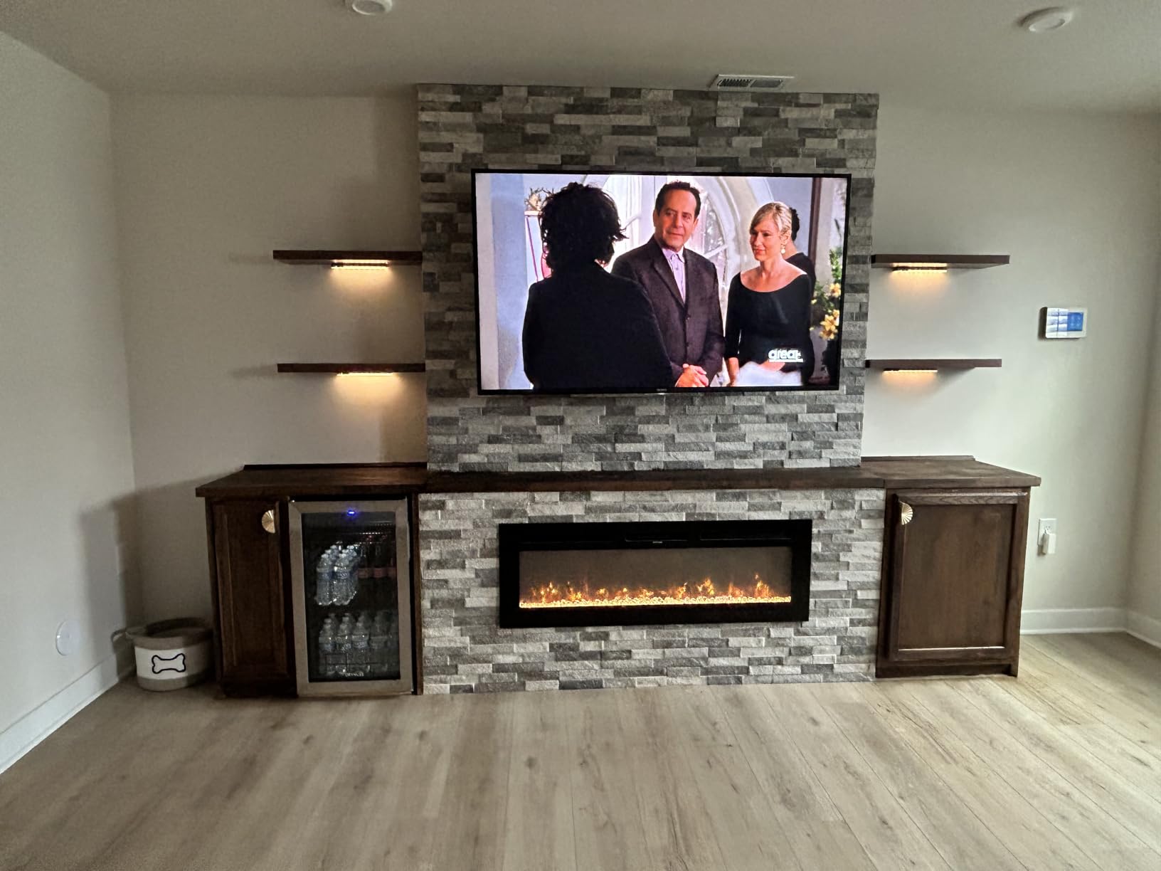 EUHOMY 60 Inch Electric Fireplace Recessed Wall Mounted with Remote Control, Fireplace Heater with Adjustable Flame Color, Linear Fireplace with Timer customer photo 2