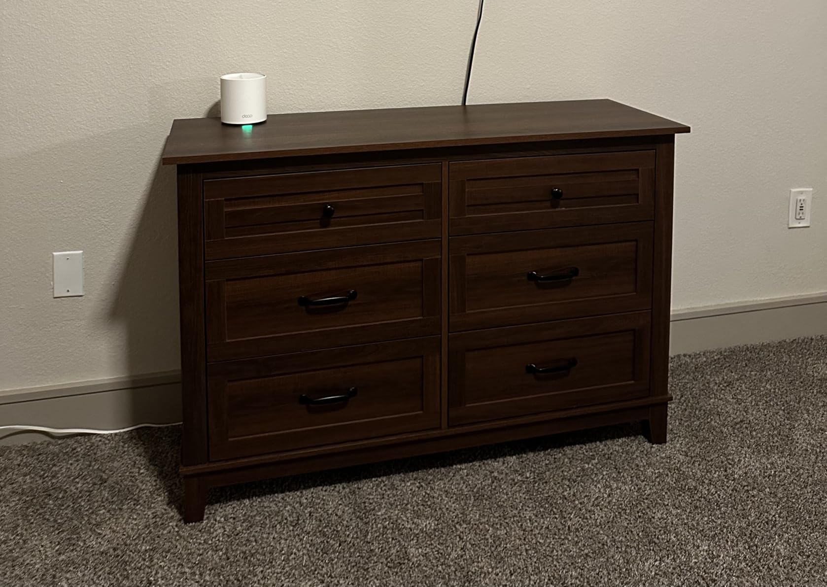 GarveeHome 6 Dresser for Bedroom, 47 in Wide Drawer Dresser with Storage Freestanding, Wooden Closet Storage Chest for Living Room, Bedroom, Entryway, Walnut customer photo 2