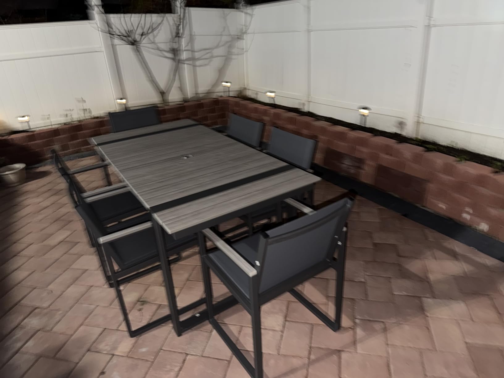 Outdoor Dining Set, 7 Piece Aluminum Patio Furniture Set | Weather Resistant Outdoor Table and Chairs, HDPS Tabletop with Umbrella Hole, Textilene Mesh Chairs customer photo 2