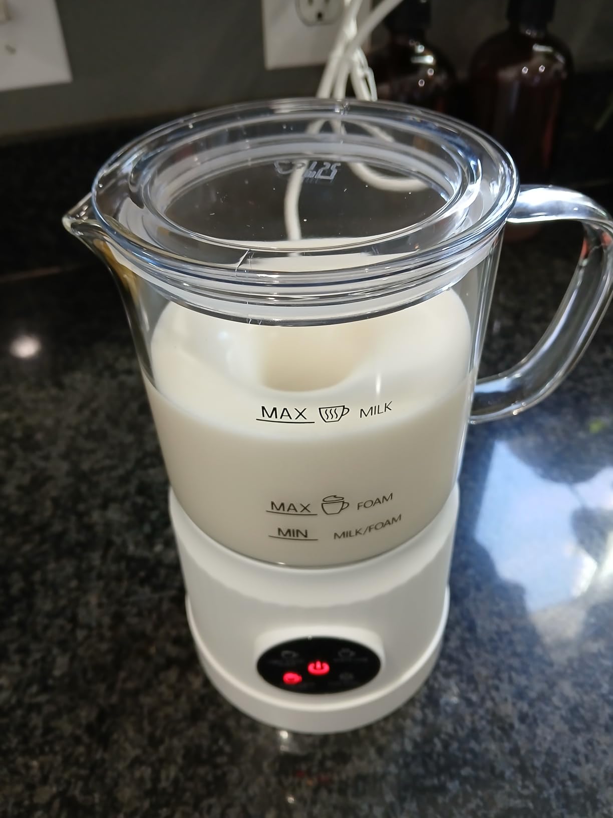 4-in-1 Electric Milk Frother and Steamer for Whole Milk, LED Touch Screen, Cold and Warm Foam Maker, Ceramic-Coated, 13.52oz for Lattes, Cappuccinos and Hot Chocolate, Auto Shut-Off, Cream White customer photo 1