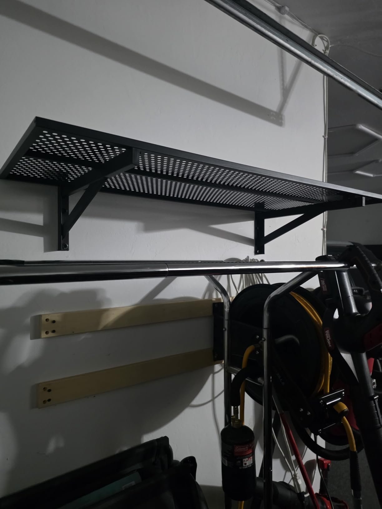 Jusgym 4 Pack Garage Wall Shelving, 1.5x4ft, 1400LBS Integrated Shelves | Heavy Duty Garage Shelving Wall Mounted, 18