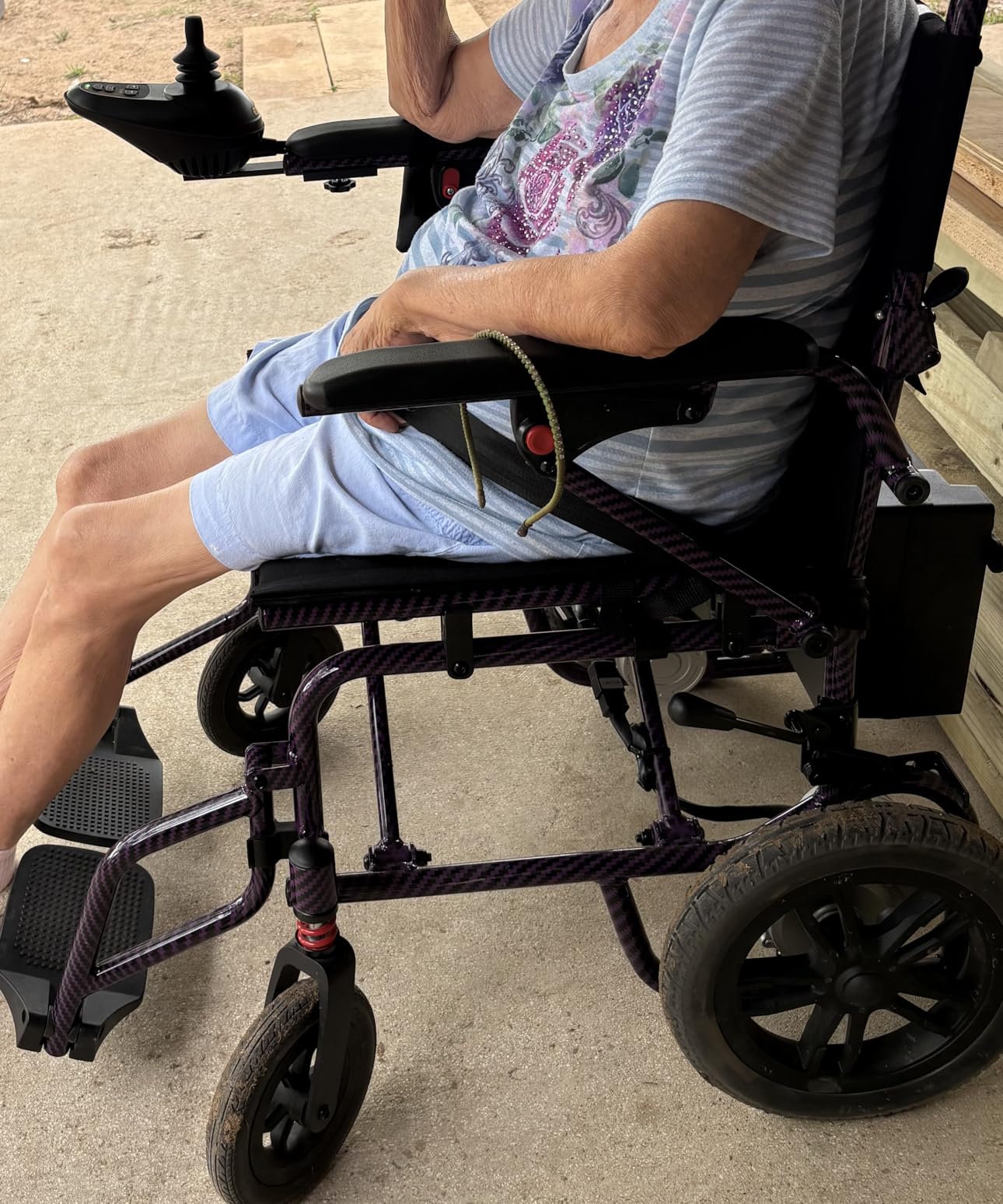 Electric Wheelchairs for Adults, Lightweight Foldable Wheelchair 15 Miles Long Travel Range, 360 Joystick Control Motorized Wheelchair, Support 286 lbs with LED Light Power Wheelchair customer photo 2