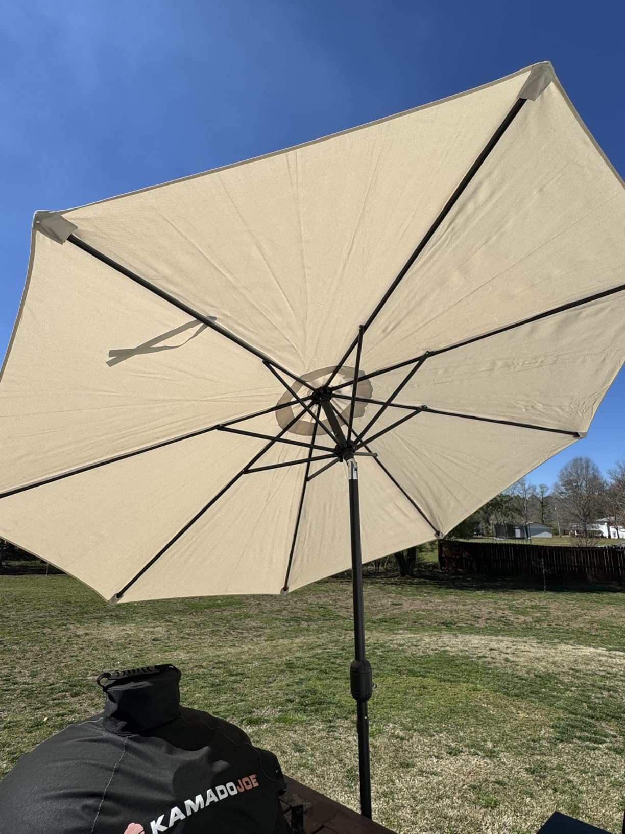 9x9 FT Outdoor Cantilever Patio Umbrella with Base & Solar LED customer photo 1