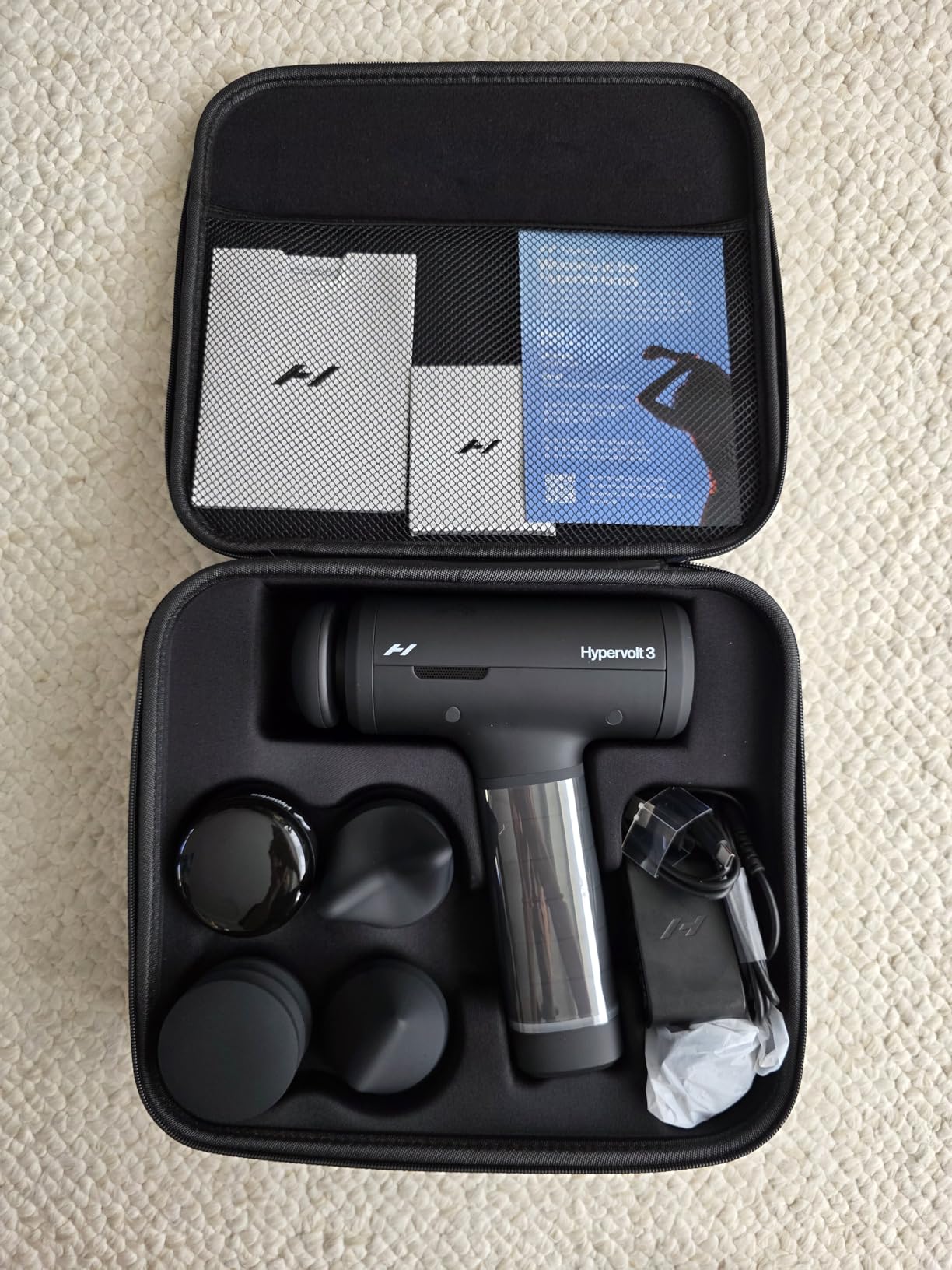 Hyperice Hypervolt 3 Percussion Massage Gun Heated Head Premium Carry Case, Five Speed Control Settings, Quiet Performance, Heated Head, Pressure Sensor Tech customer photo 1
