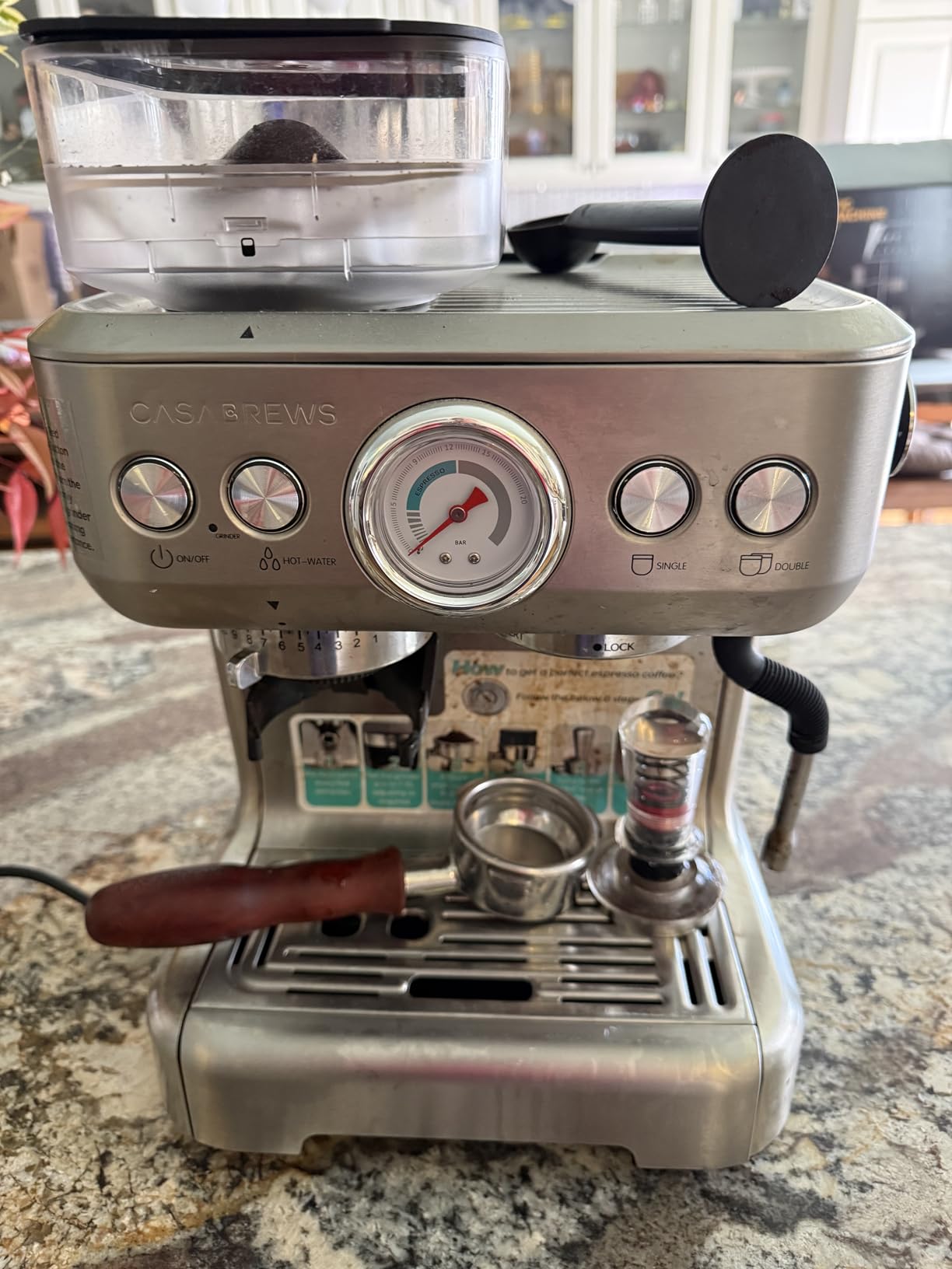Electactic 15 Bar Espresso Machine with Grinder & Milk Frother, 58mm Expresso Coffee machines, Stainless Steel Coffee Maker for Cappuccino and Latte, Perfect for Home and Café Use-Dual Boiler customer photo 1