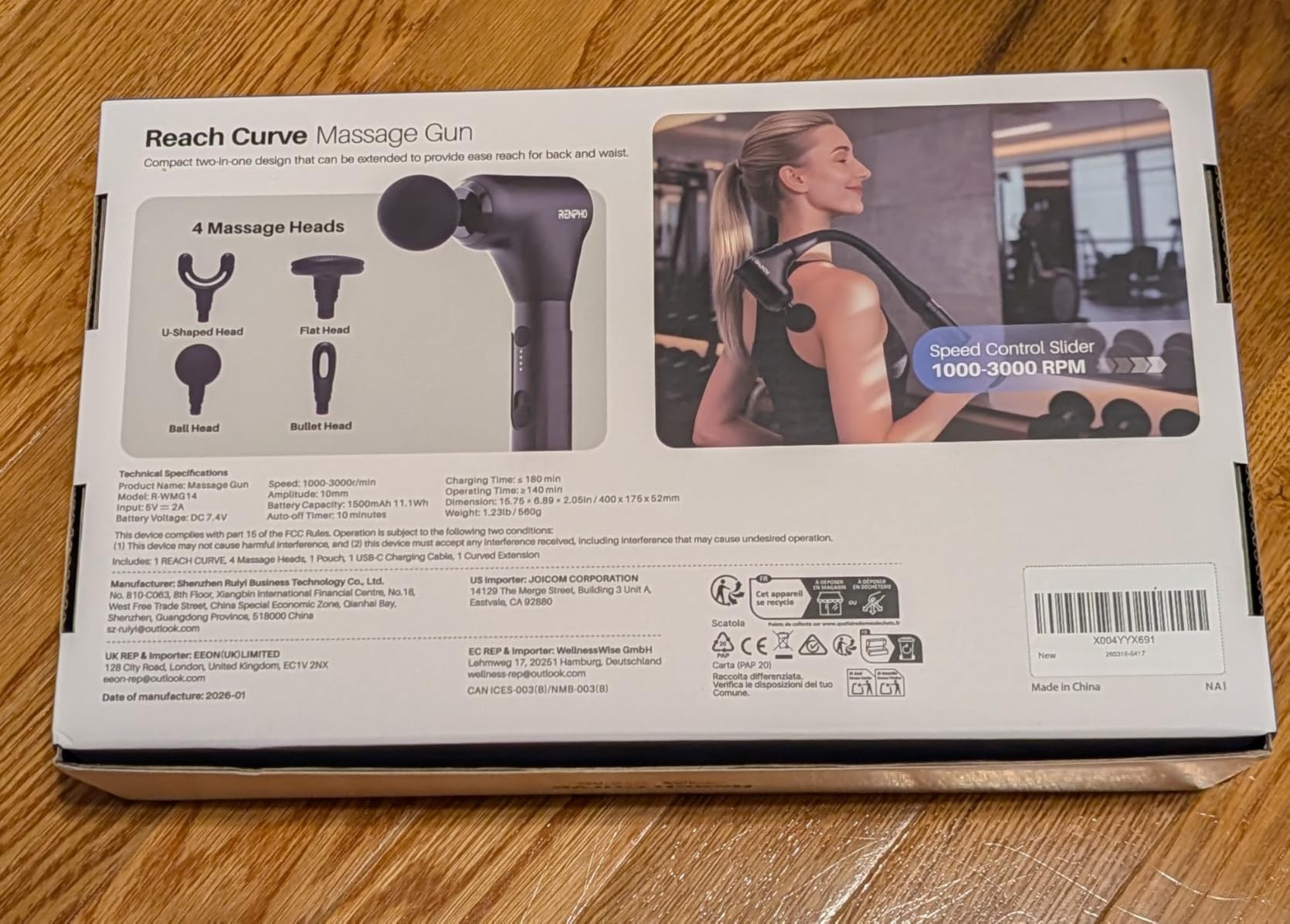 RENPHO Reach Curve Massage Gun with Extension Handle, 4-in-1 Massager | 10MM Deep Tissue, Handheld Back Neck Massager for Soreness, Travel Massage Tool, FSA Eligible HSA customer photo 1