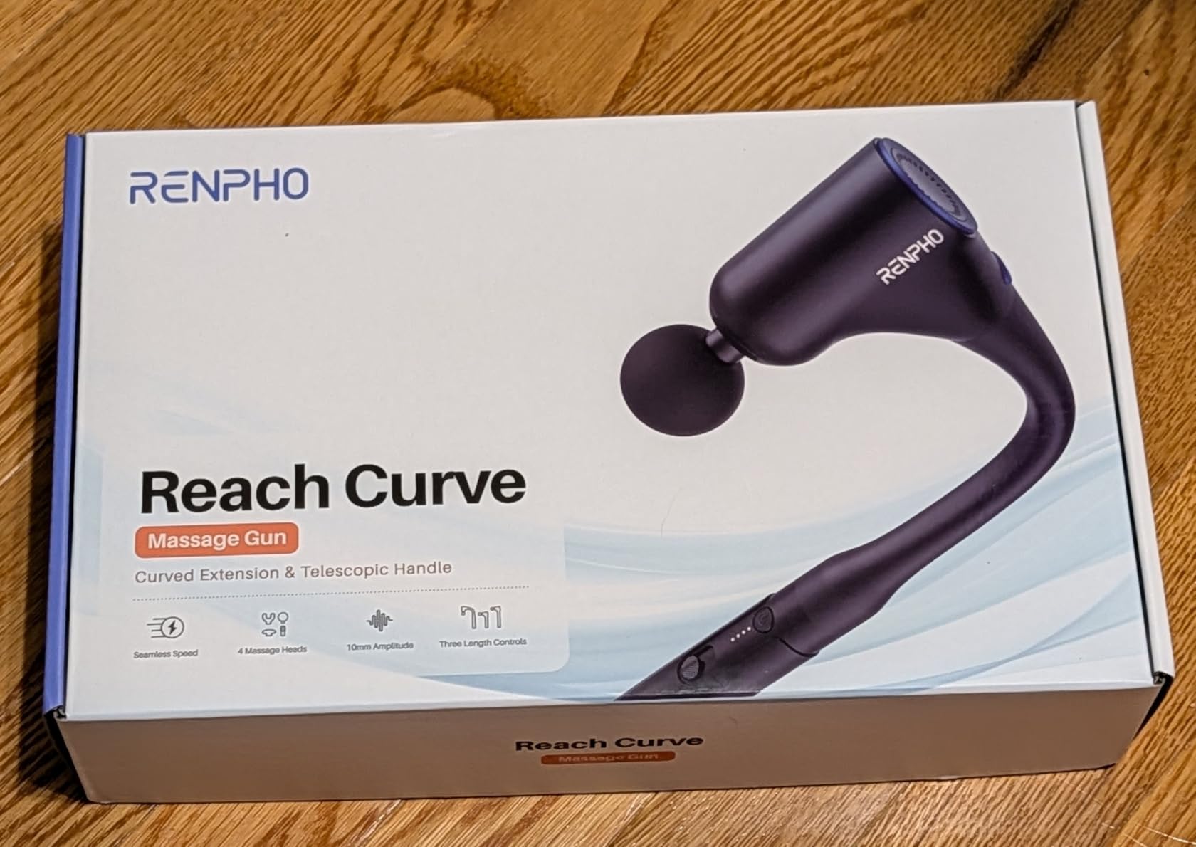 RENPHO Reach Curve Massage Gun with Extension Handle, 4-in-1 Massager | 10MM Deep Tissue, Handheld Back Neck Massager for Soreness, Travel Massage Tool, FSA Eligible HSA customer photo 2