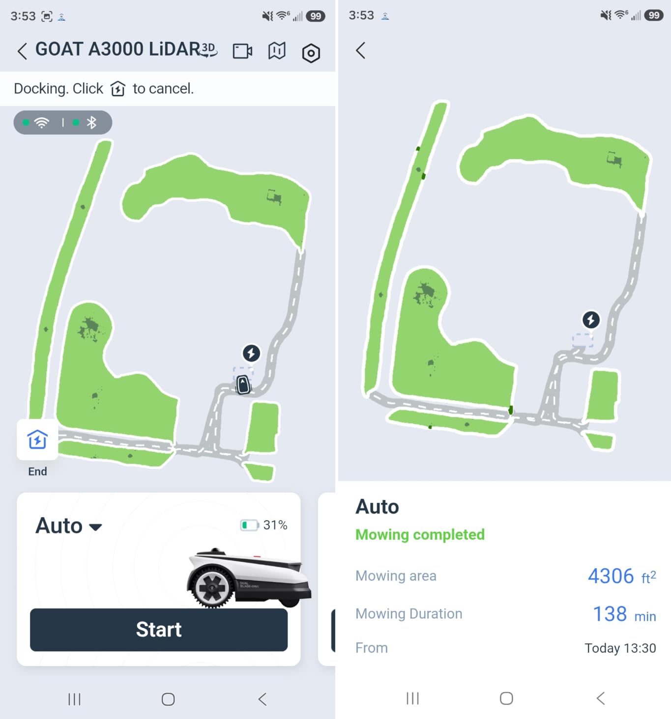 ECOVACS Goat A3000 LiDAR PRO Robotic Lawn Mower, Dual LiDAR Navigation, For Lawns Up to 3/4 Acre, Fast Charging, High-Efficiency Mowing up to 400 m²/h, Built-in TruEdge Edge Trimmer, App Control customer photo 1