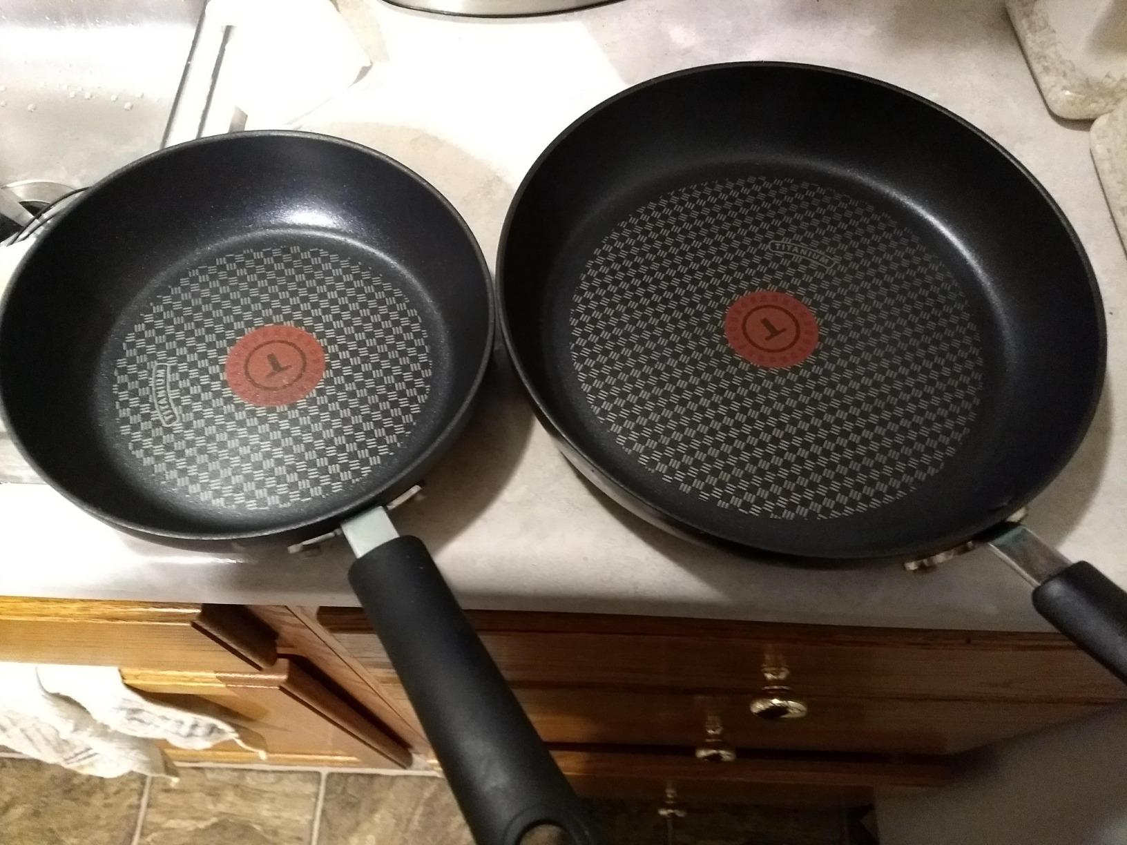 T-Fal Ultimate Hard Anodized Nonstick Cookware Set, 13-Piece Pots and Pans | Titanium nonstick coating, Thermo-Spot heat indicator, Oven safe to 400°F, Dishwasher safe, Utensils included customer photo 1