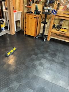 CAMMOO Upgraded V2.0 Garage Floor Tiles 12 inch x 12 inch, Graphite Gray | 25-Pack with 2 Edge Pieces, Heavy-Duty 10000 lbs Interlock, Warp-Proof, Anti-Slip, Quiet customer photo 2