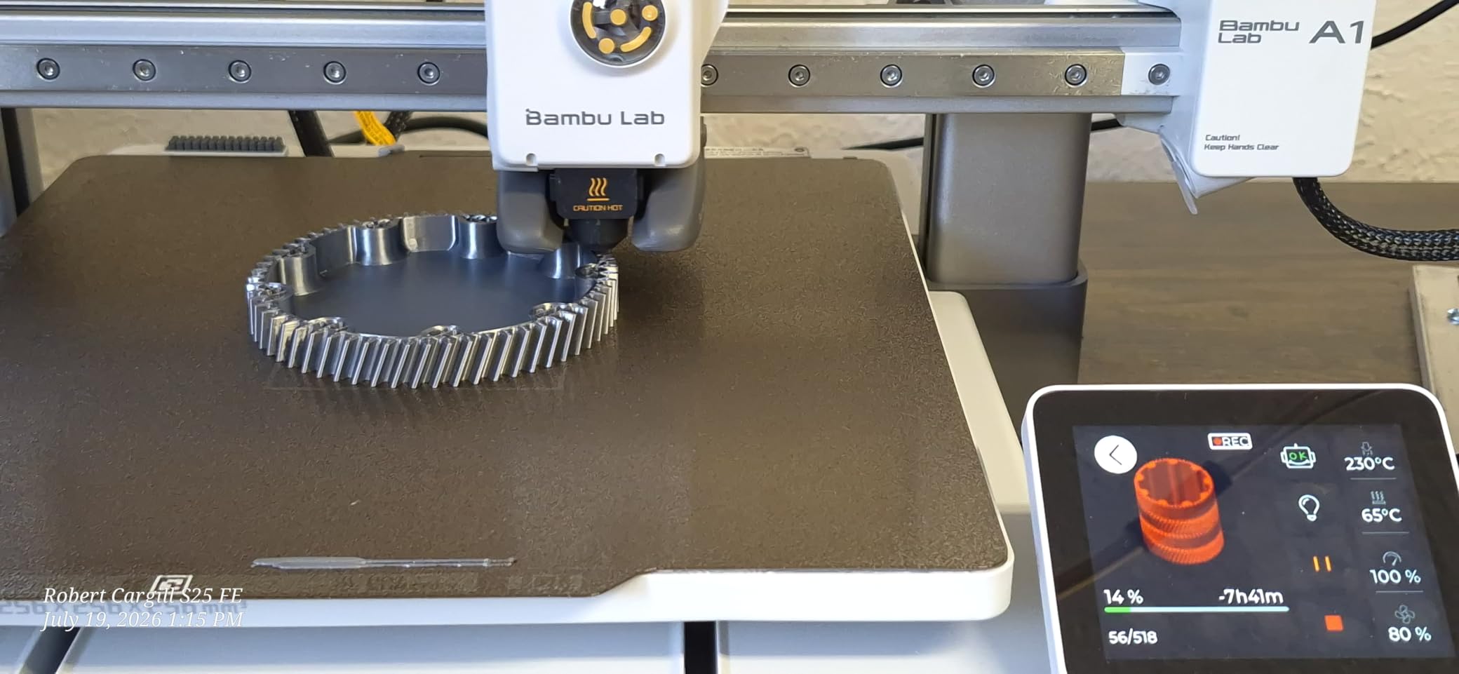Bambu Lab A1 Combo + LED Lamp Kit, Multi-Color 3D Printing (with AMS lite) customer photo 1