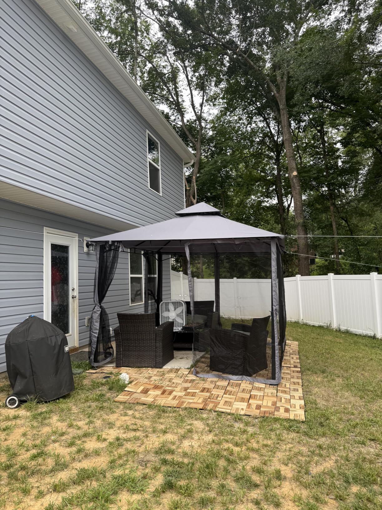 Aoxun 12x10 Outdoor Gazebo with Mosquito Netting & Double Roof, Gray | Metal Frame Heavy-Duty Party Tent, Patio Canopy Tent Shelter with Zipper Screens for Backyard, Deck, Porch customer photo 1