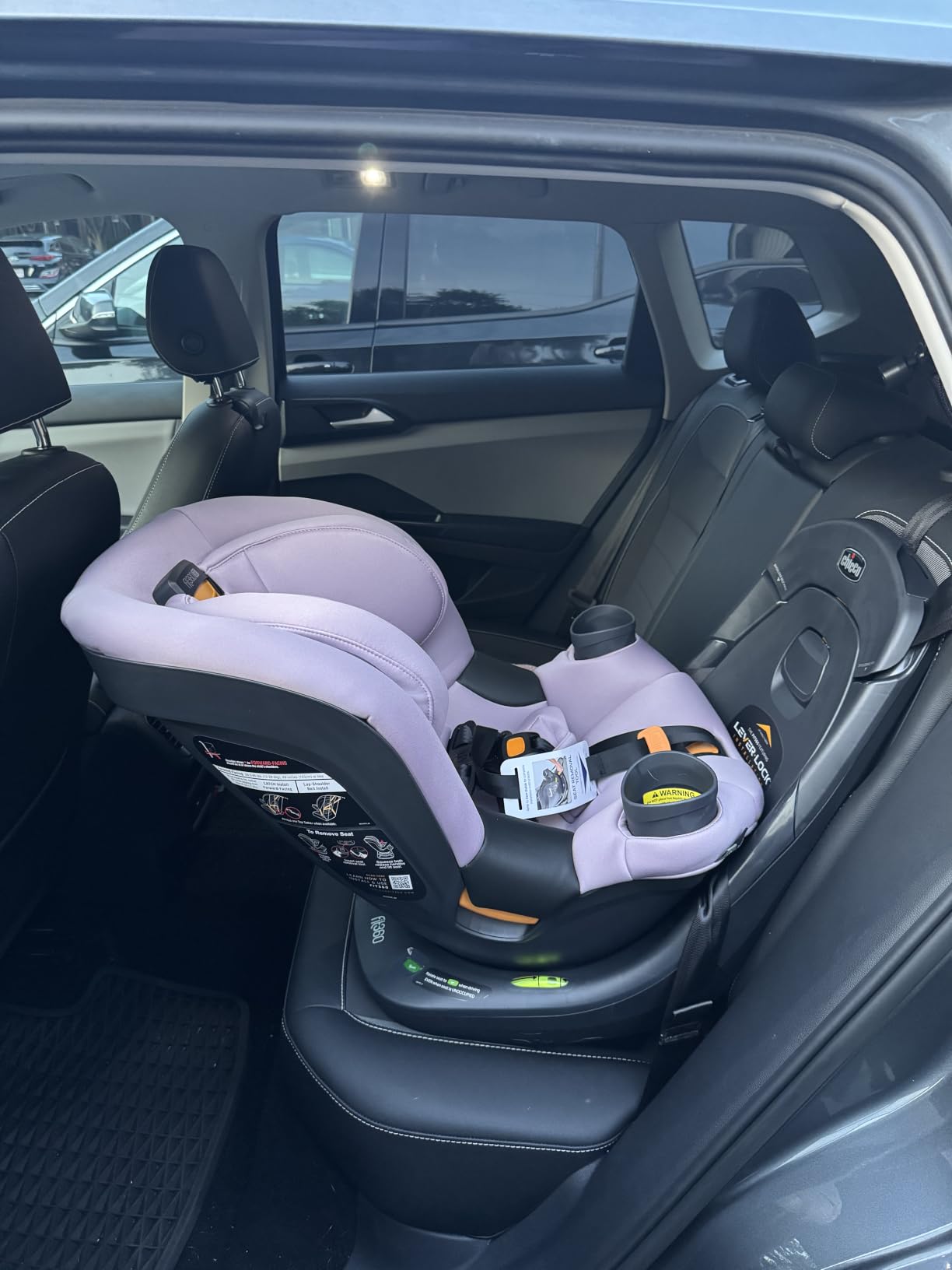 Chicco Fit360 SE Rotating Convertible Car Seat, 360 Degree Rotation, Lupine/Purple, convertible toddler car seat, rear/forward-facing 12-65 lbs, ClearTex fabric, LeverLock, 15-position headrest customer photo 2