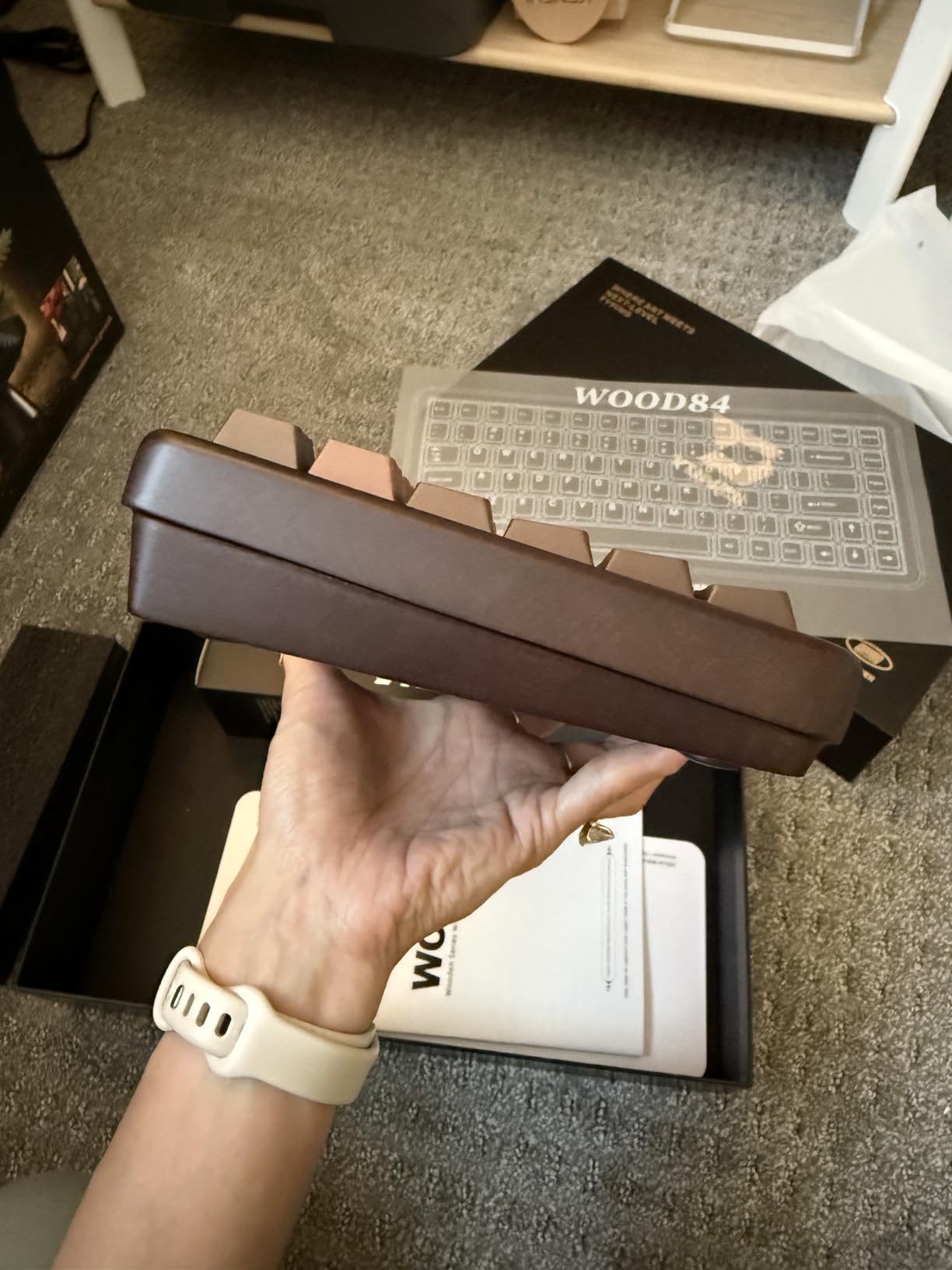 YUNZII WOOD84 75% Wireless RGB Mechanical Gaming Keyboard (Wood, Candy) | Walnut Wood Case, BT/2.4G/USB-C, RGB Backlit Tray Mount Hot-swap Keyboard with PBT Dye-Sub Keycaps for Retro Desk Setups customer photo 2