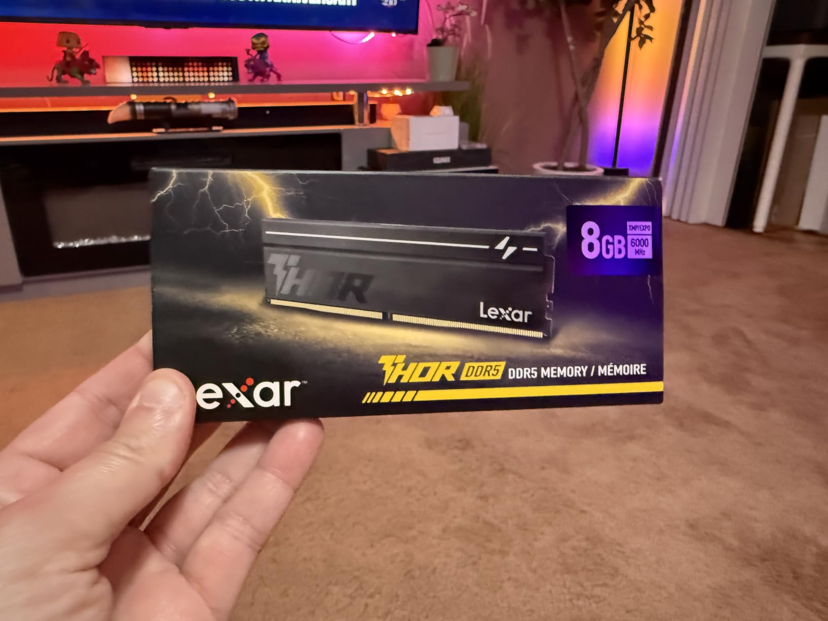 Lexar OC DDR5 RAM 1x8GB 6000MHz CL38 288-Pin UDIMM Desktop Memory | High-Performance PC Memory for Gaming & AI, Intel XMP 3.0 & AMD EXPO Ready, 1.4V customer photo 1