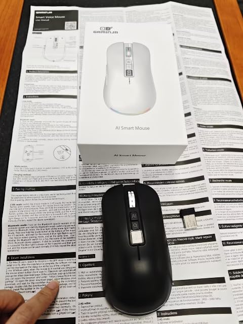 AI Mouse with Voice Typing & ChatGPT Assistant, Smart Mouse Multi Language Voice to Text Recorder, Ergonomic Silent Wireless BT Mouse 600mAH for Computer, PC, Laptop, 2026 Upgraded (Grey) customer photo 2