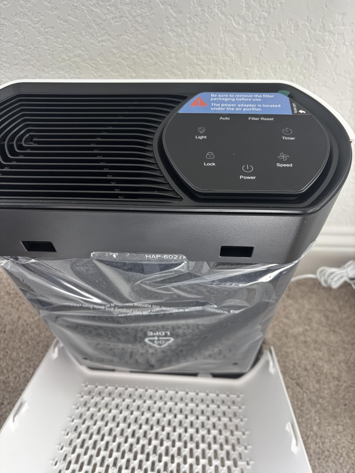 Air Purifier for Large Room, Cleans 2,400 ft² in 30 Mins, 3-Stage True HEPA, 360° Airflow, Large Touch Display Control, Real-Time Air Quality (PM2.5) Display, Ultra-Quiet 20dB Sleep Mode, HAP602 White customer photo 1