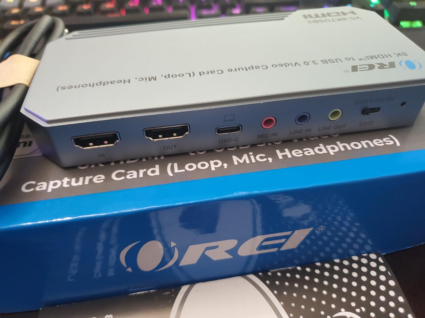 OREI 4K Capture Card for Streaming USB 3.0 Loop-Out Audio Mixing UVCUAC HDR | 4K Capture Card, HDMI to USB Capture Card - 8K60 Input, 4K144 Pass-Through, HDMI 2.1, HDCP 2.3, 48Gbps customer photo 1