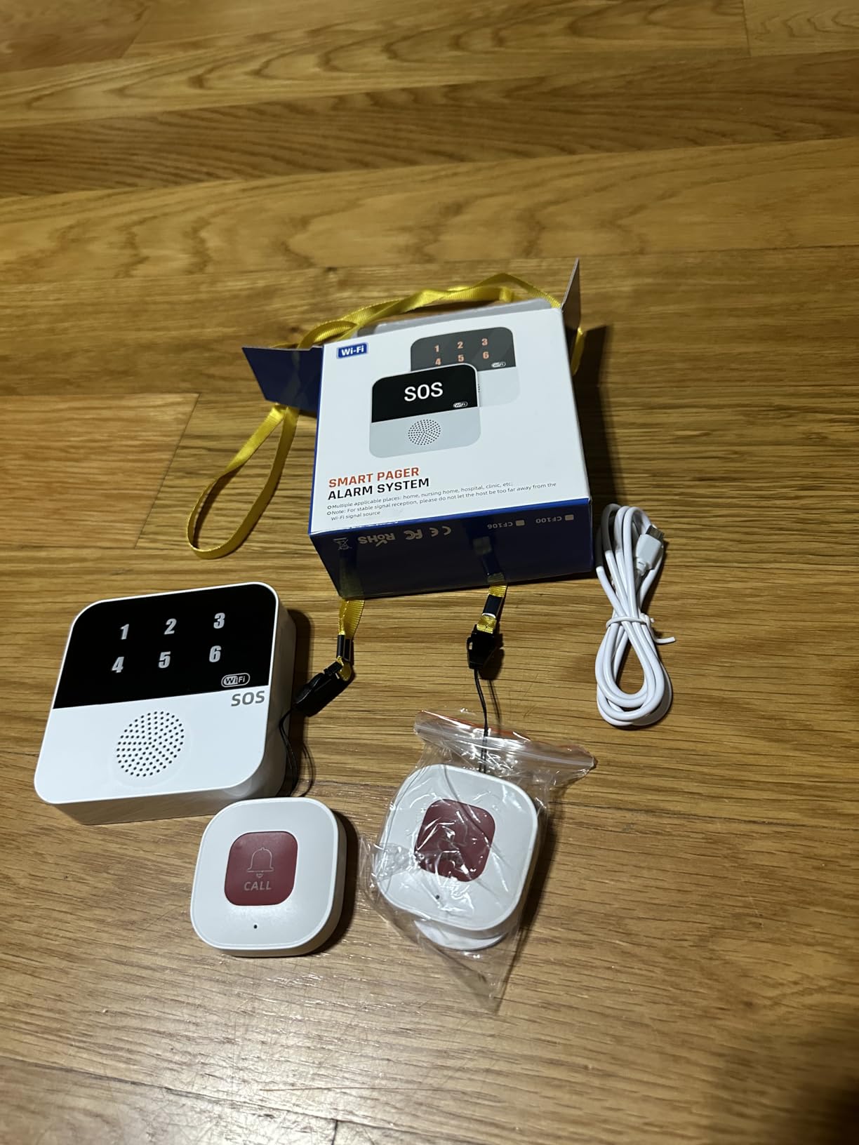Life Alert Systems for Seniors No Monthly Fee App-Controlled, Medical Alert Systems for Seniors with 2Call Button1Waterproof Wristband 1Receiver and1-6 LED Number Display (Only Supports 2.4GHz Wi-Fi) customer photo 1