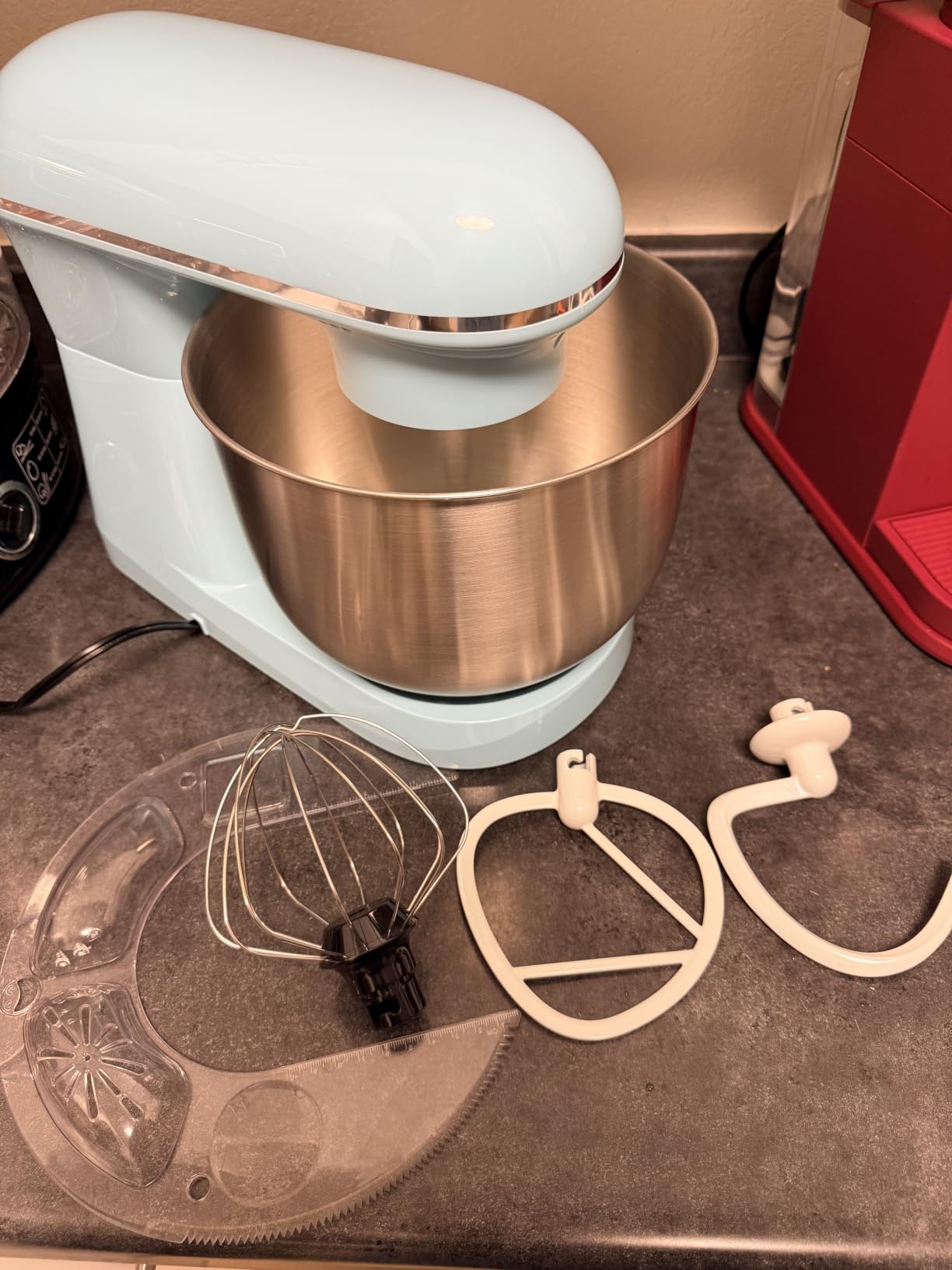 OLIXIS 4.2 Qt Stand Mixer, 10-Speed Tilt-Head Electric Mixer for Baking | Include dough hook, whisk, flat beater & splash lid. 10 speeds handle cakes, cookie & bread dough. Compact, easy-clean bowl customer photo 1