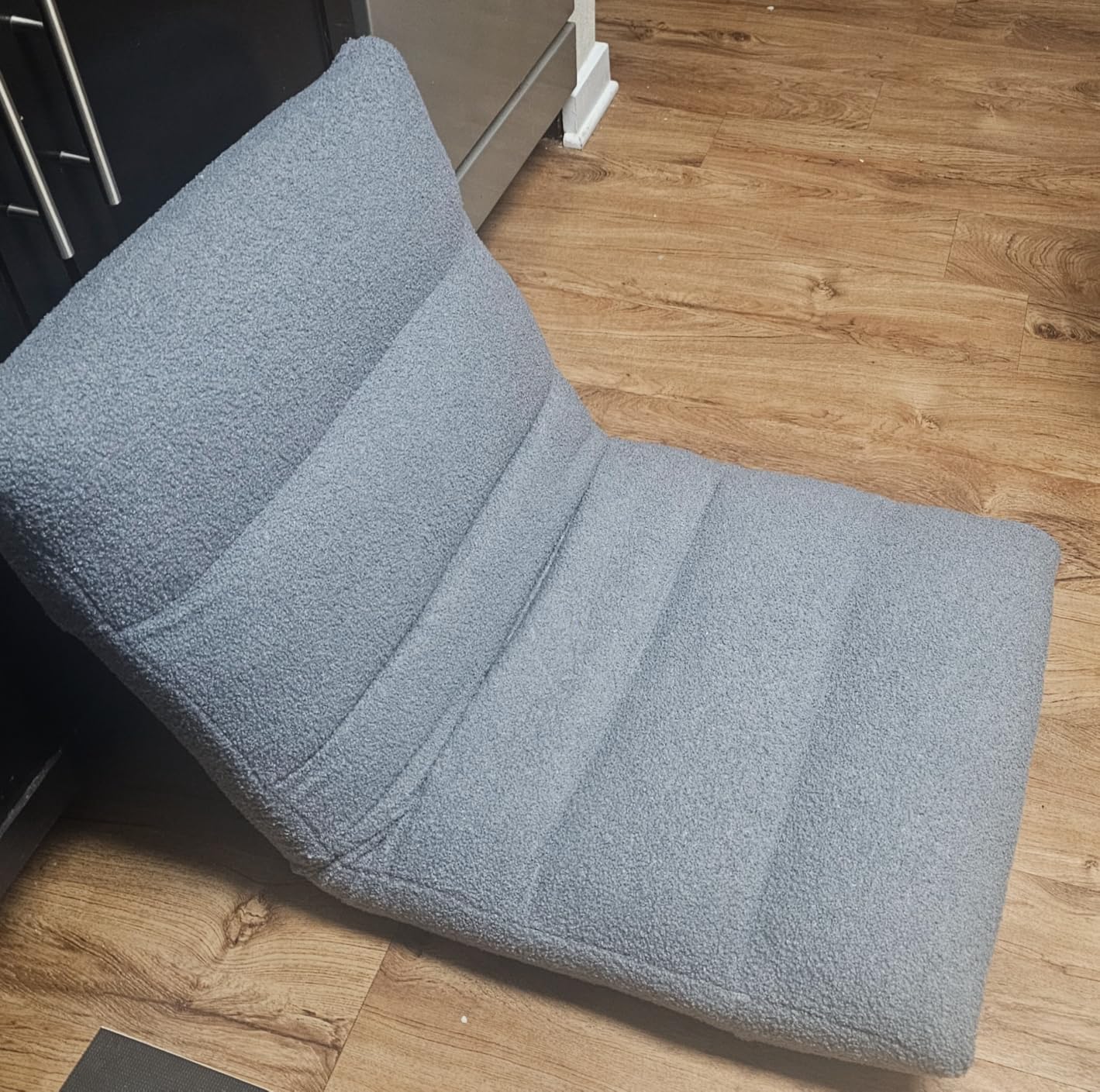 DUMOS Folding Floor Chair, 14-Position Adjustable Backrest Floor Seating | 5.9'' Thick Cushion Floor Seat with Teddy Velvet and Steel Frame for Adults, Kids, Reading, Meditation, Video Game, Grey customer photo 2