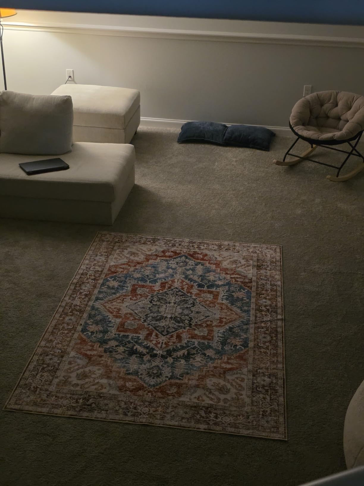 ANSSO Wool Area Rugs 9x12 Living Room, 80% Merino Wool and 20% Cotton Soft Tufted Area Rug with Cotton Non-Slip Backing customer photo 1