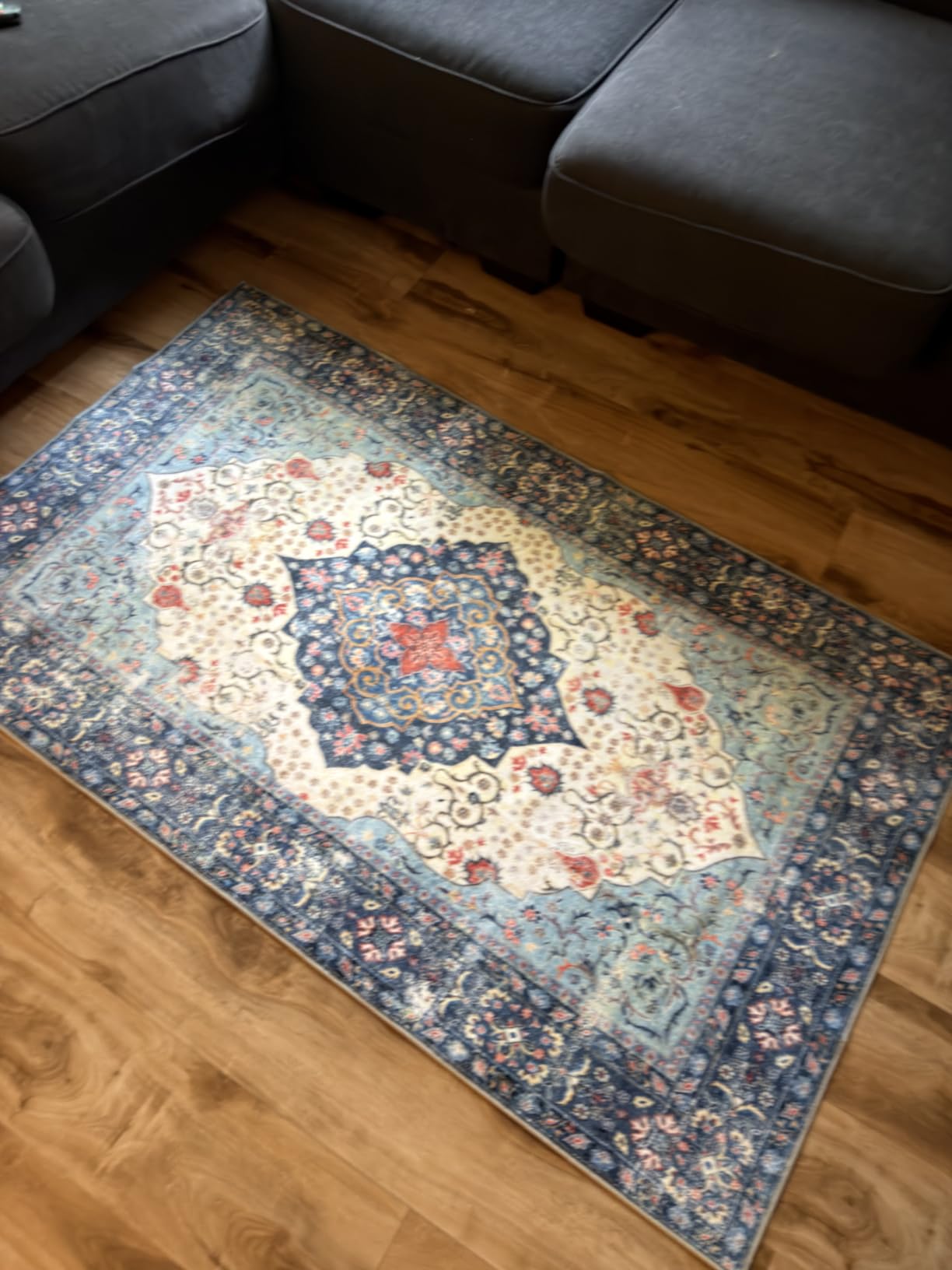 ANSSO Wool Area Rugs 9x12 Living Room, 80% Merino Wool and 20% Cotton Soft Tufted Area Rug with Cotton Non-Slip Backing customer photo 2