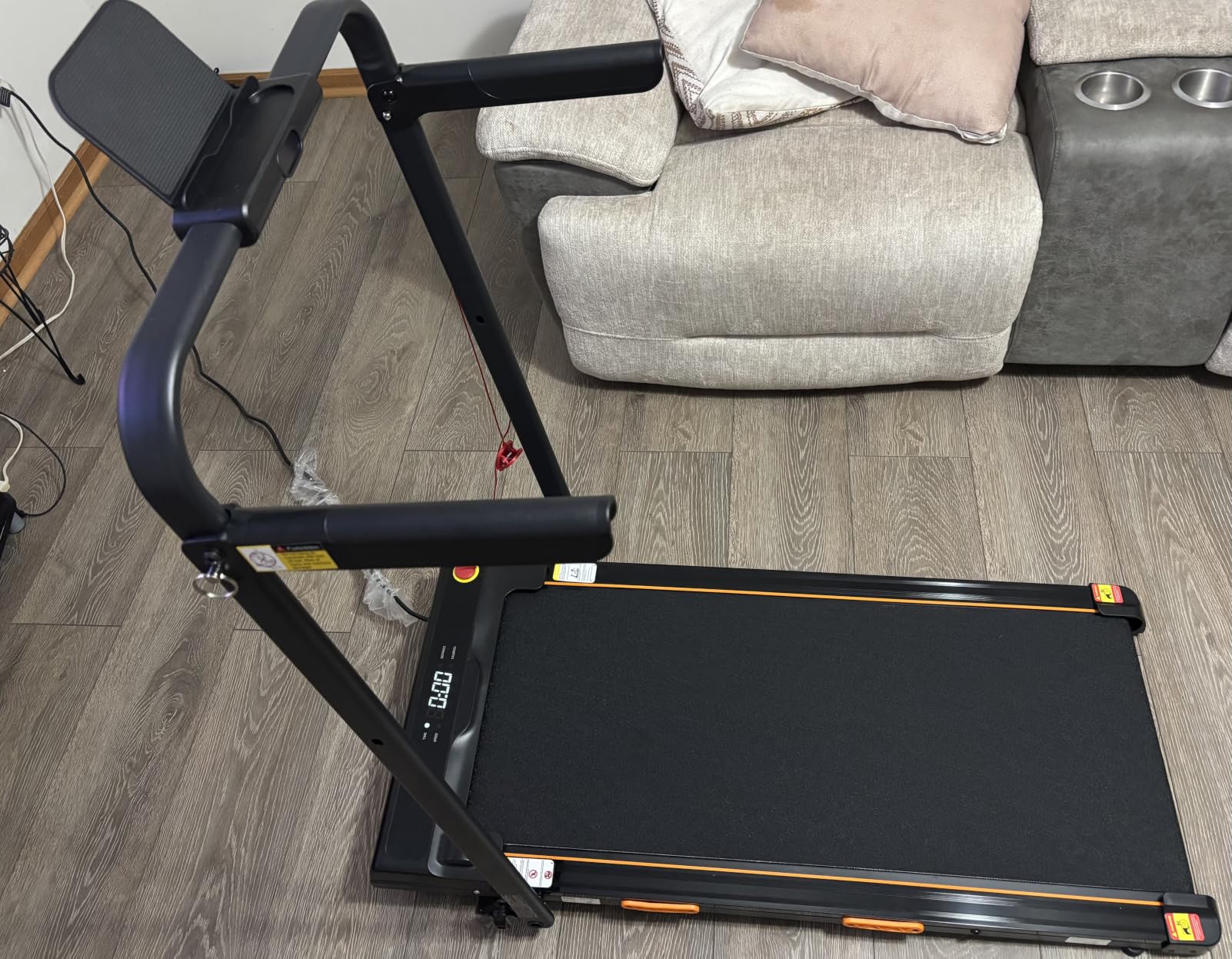 16% Incline Treadmills for Home, Foldable Treadmill with Incline | Portable Treadmill with Handle, Quiet Walking Pad Treadmill, 400 LBS Capacity, Three Screen customer photo 1