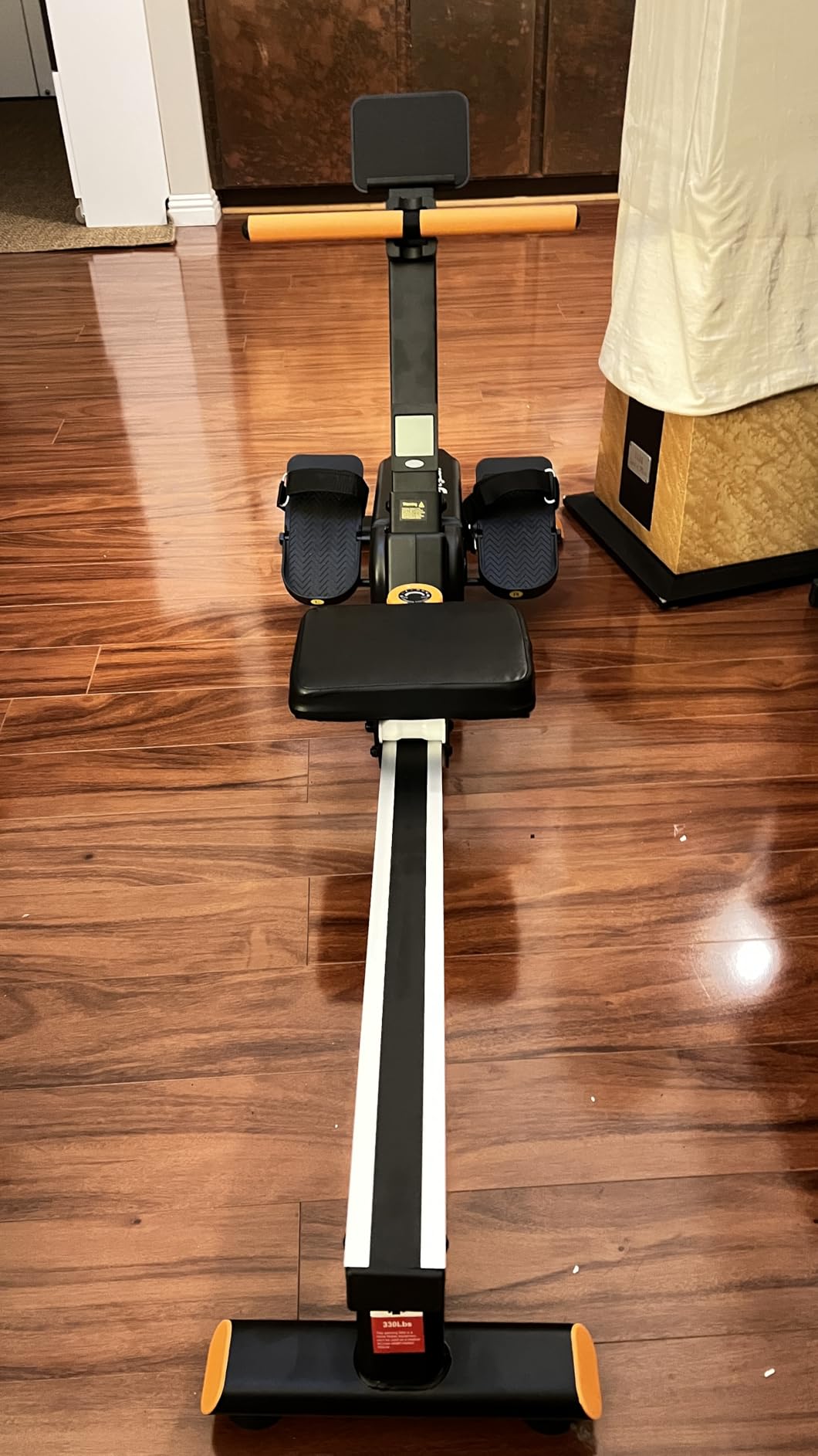 Water Rowing Machine for Home, Wooden Rower Machine with Realistic Water Resistance, Full Body Workout Exercise Equipment with LCD Monitor, Quiet Smooth Glide, Upright Storage for Home Gym Fitness customer photo 1