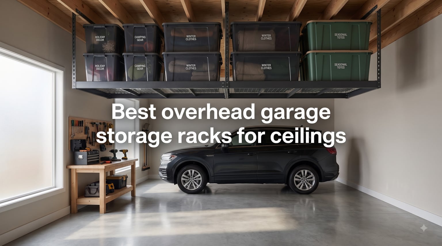 Best overhead garage storage racks for ceilings