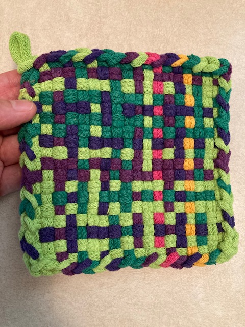 Friendly Loom 7” Traditional Potholder Weaving Kit | Sturdy Metal Loom and Quality Cotton Weaving Loops in Rainbow Colors | Complete Kit to Weave 2 Functional Potholders | Made in the USA customer photo 1