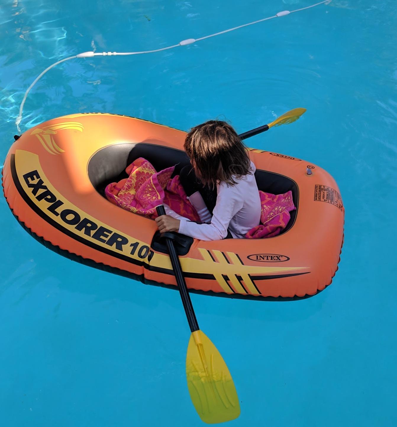 INTEX Explorer Compact Inflatable Boat Series: Dual Air Chambers – Welded Oar Locks – Grab Handles – Bow Rope – Sporty Design customer photo 2
