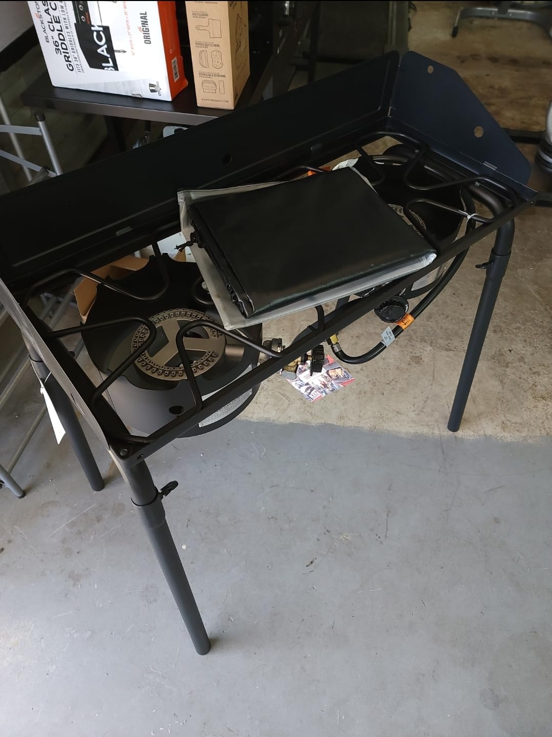 Camp Chef Explorer, Two Burner Stove, Two 30,000 BTU's cast-aluminum burners, Cooking Dimensions: 14 in. x 32 in, Black customer photo 2