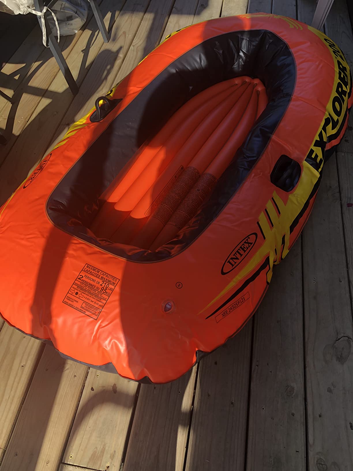 INTEX Explorer Inflatable Boat Series: Dual Air Chambers – Welded Oar Locks – Grab Handles – Bow Rope – Sporty Design customer photo 1