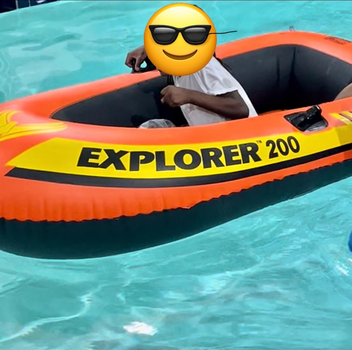 INTEX Explorer Inflatable Boat Series: Dual Air Chambers – Welded Oar Locks – Grab Handles – Bow Rope – Sporty Design customer photo 2