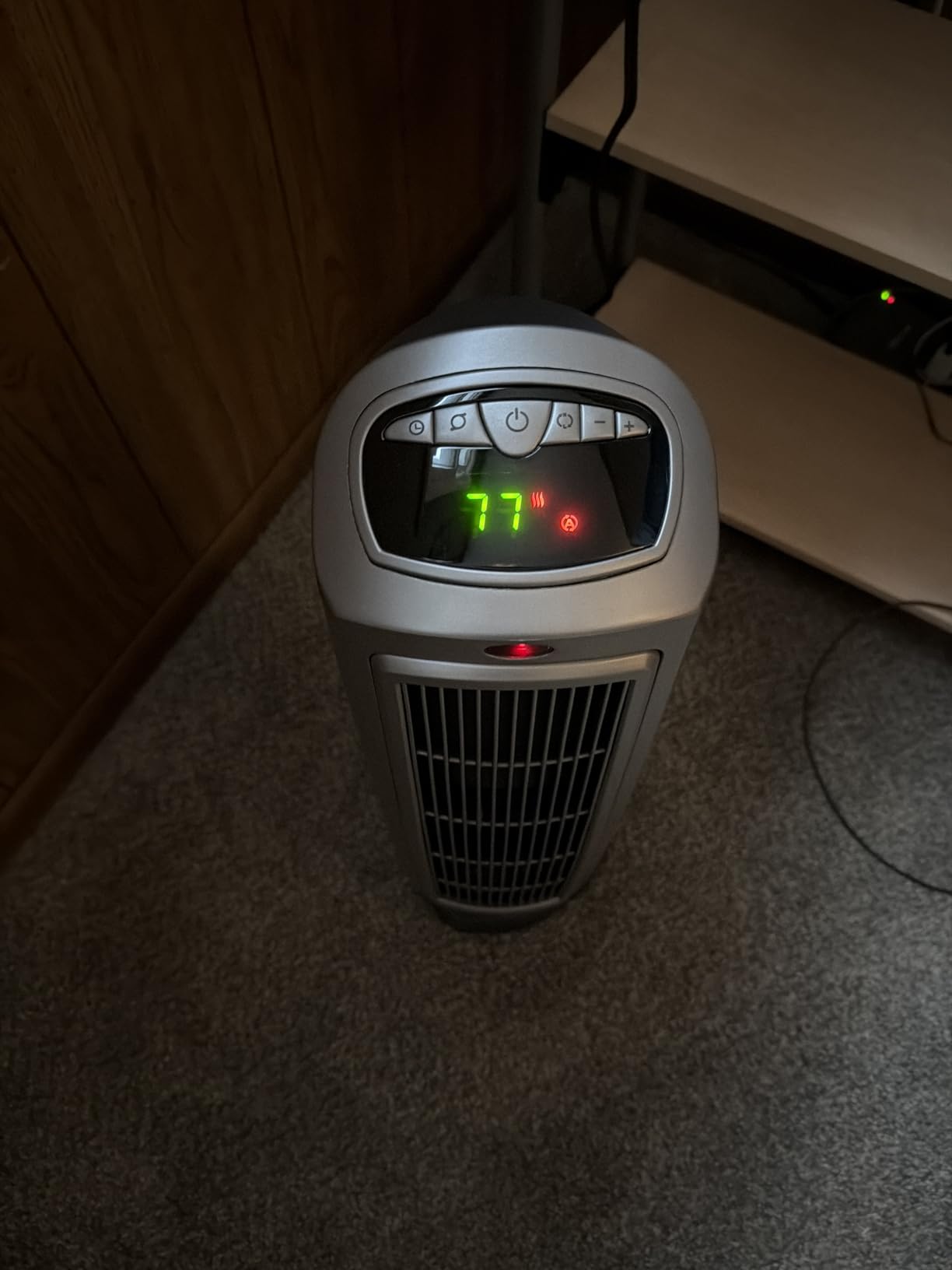 Lasko Oscillating Digital Ceramic Tower Heater for Home with Adjustable Thermostat, Timer and Remote Control, 23 Inches, 1500W, Silver, 755320 customer photo 1