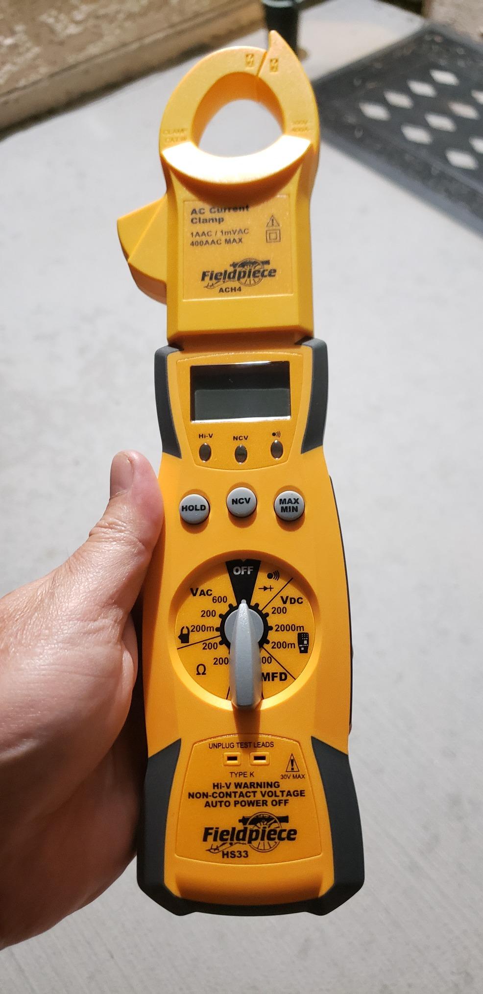 Fieldpiece HS33 Expandable Manual Ranging Stick Multimeter for HVAC/R – 400A Clamp - Non-Contact Voltage with Temperature to 1000°F - Capacitance and K-Type Thermocouple - HVAC Electrical Tester customer photo 1