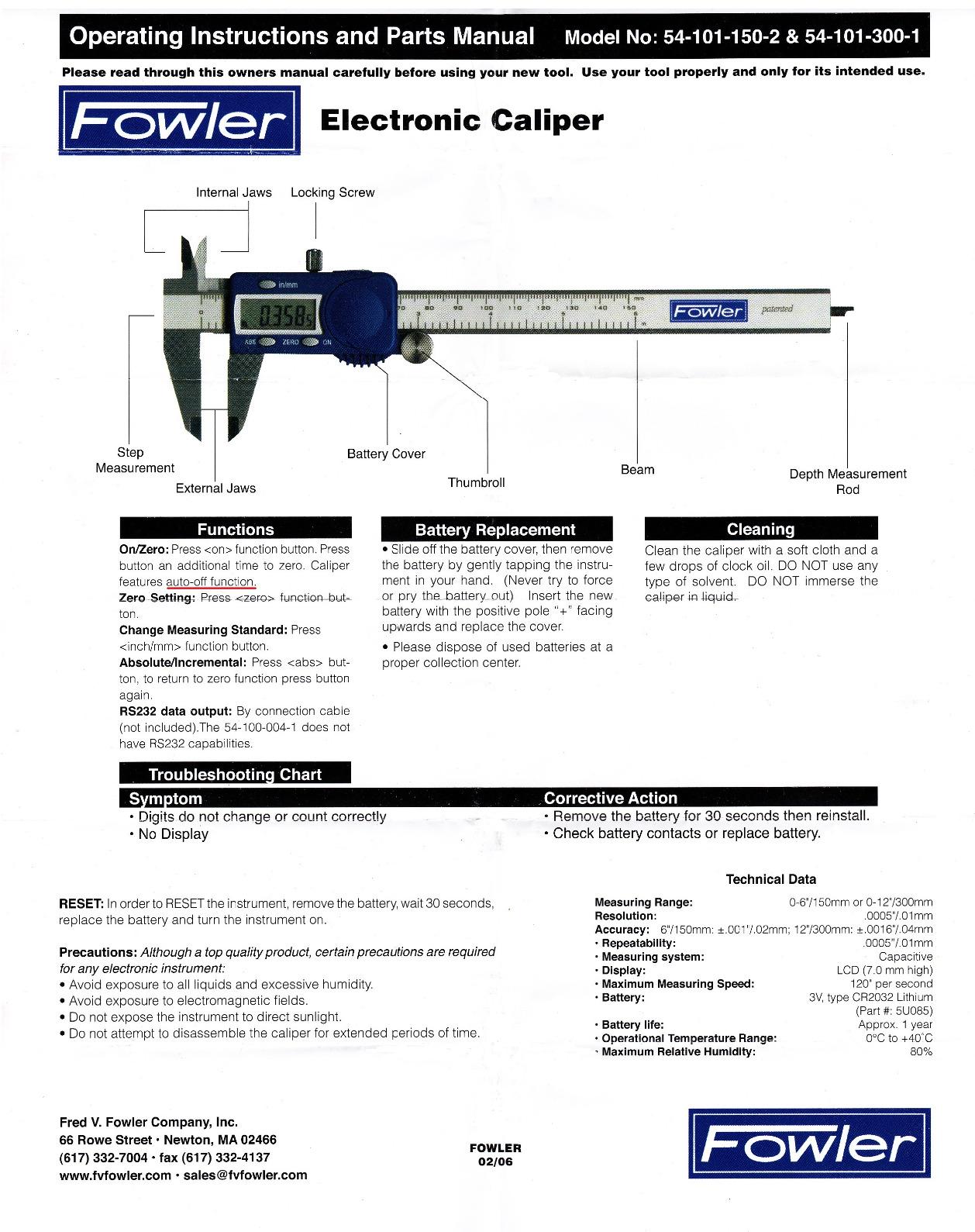 Fowler 54-101-150-2, Xtra-Value Cal Digital Caliper With 0-6