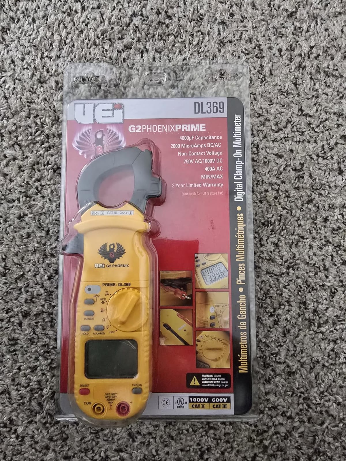 UEi DL369 Digital Clamp Meter HVAC Auto-Ranging 4000 Counts Volt Meter AC Amp Meter Measures AC Current AC/DC Voltage & Microamps Capacitance Resistance Diodes NCV Continuity Tester Live Wire Test customer photo 2