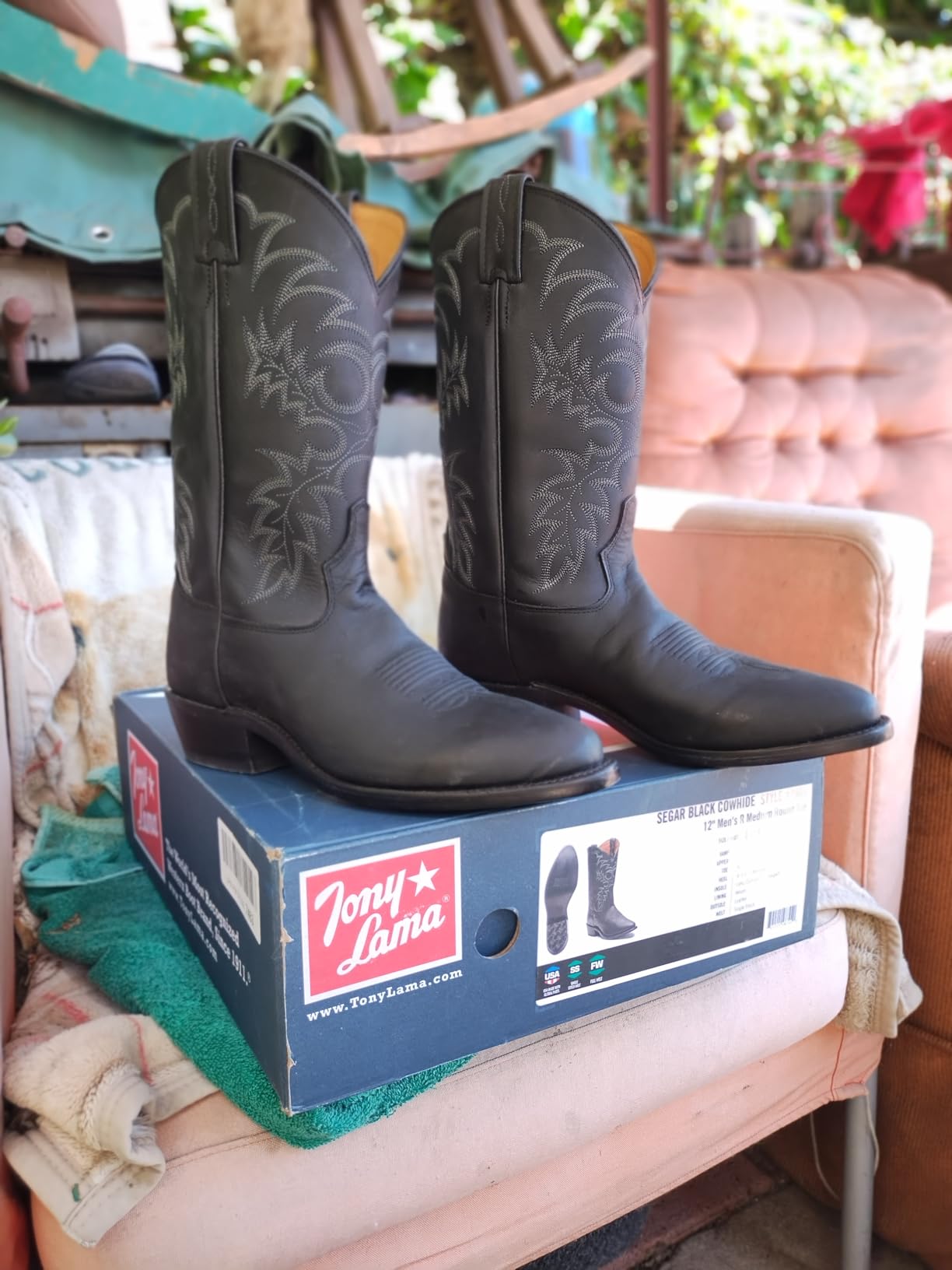Tony Lama Men's Black Stallion Cowboy Boots customer photo 2