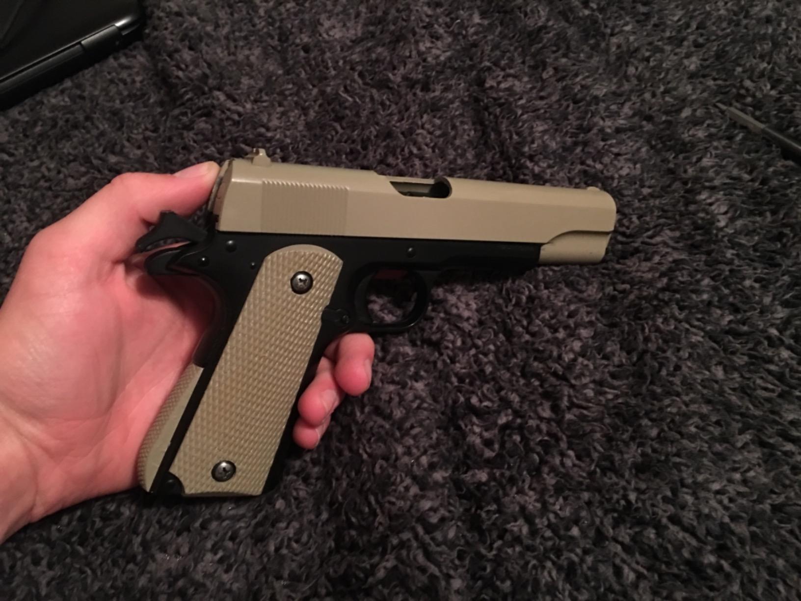 BBTac 1911A1 Tactical Airsoft Gun | High FPS Spring Action Airsoft Pistol Hnadgun, Moving Slide & Working Hammer with ABS Grip, Realistic Replica, Backup Sidearm for Training GamePlay customer photo 2