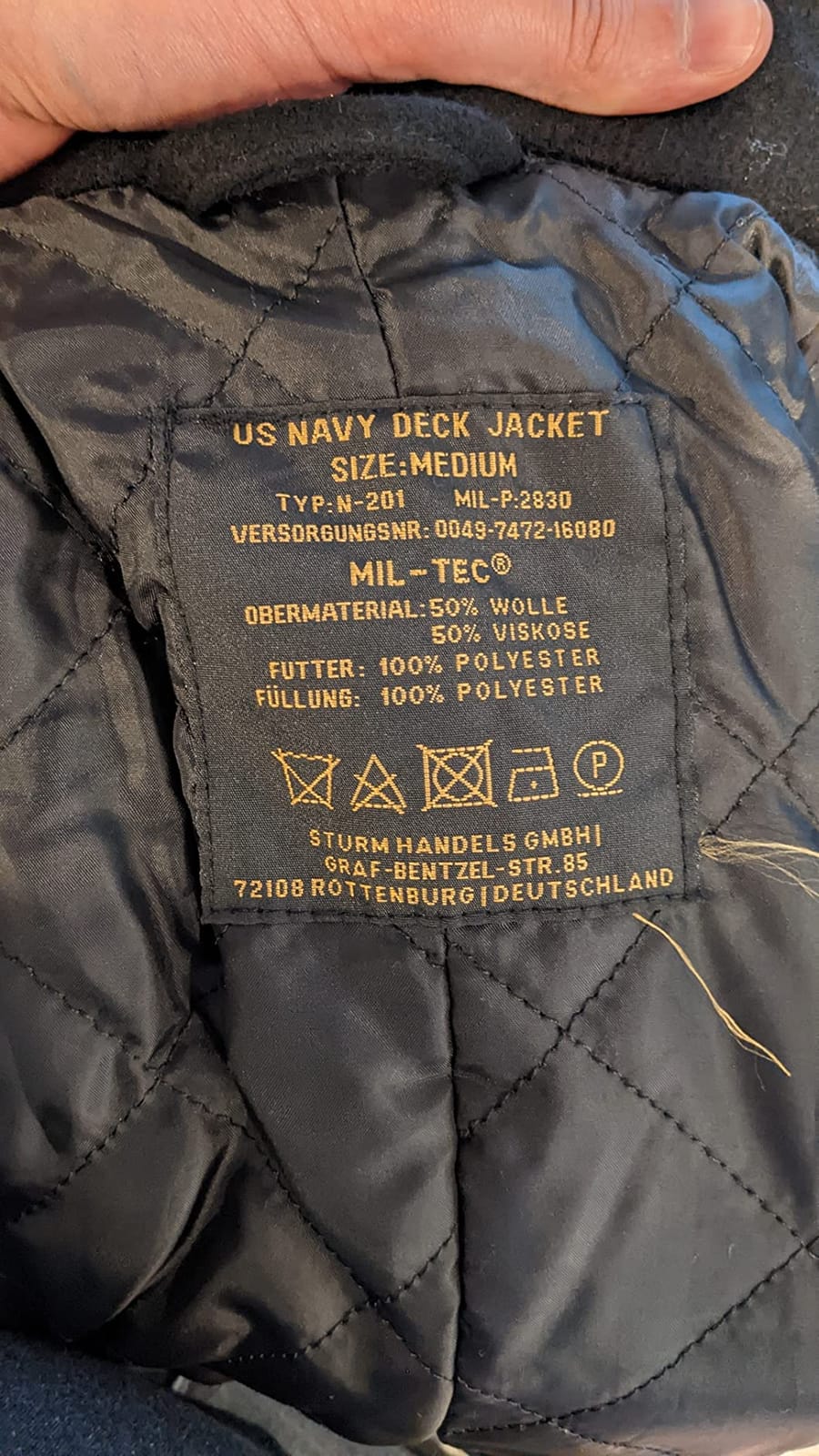Mil-Tec Us Navy Pea Coat Tuch Men's Jacket customer photo 2